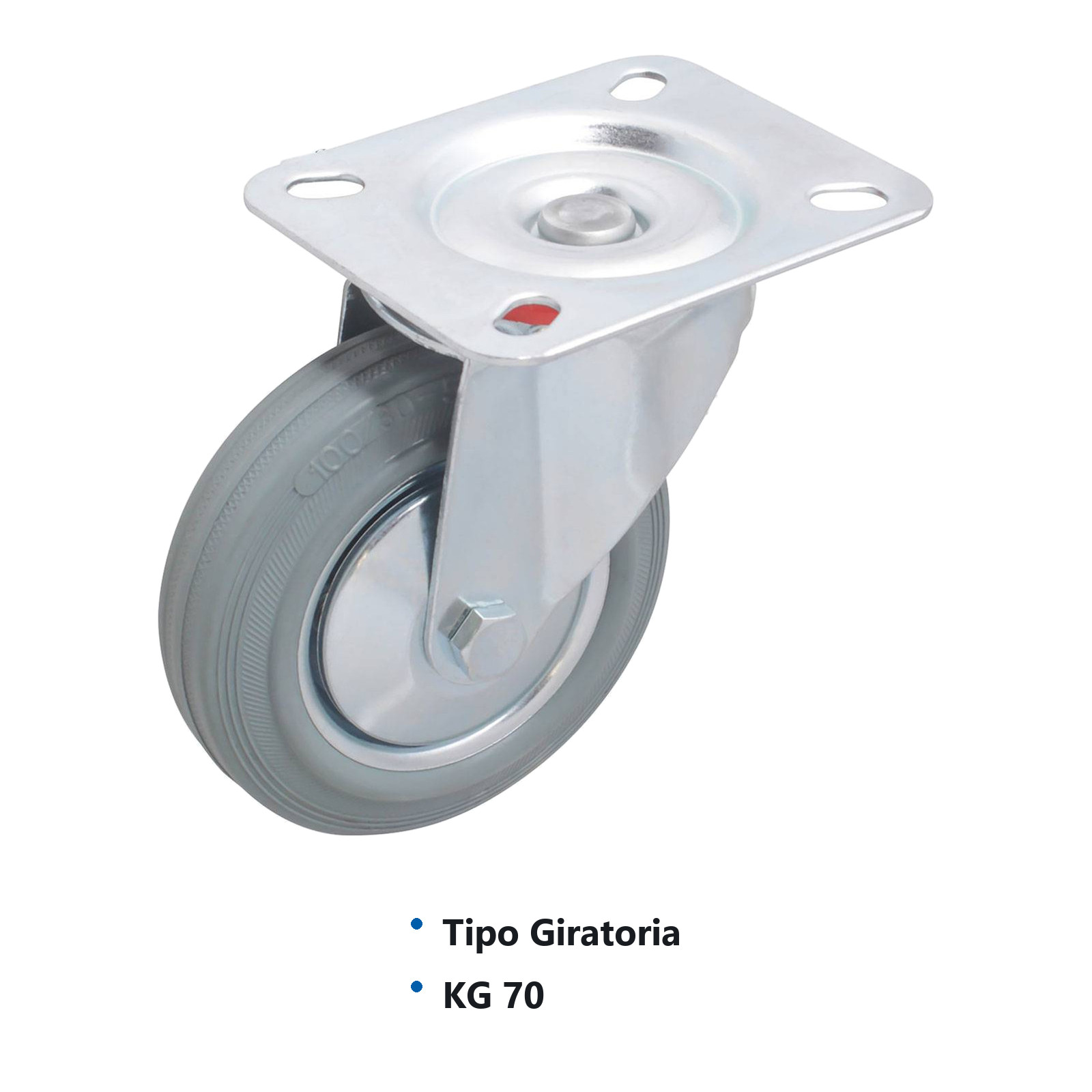 RODAJA HULE GRIS INDUSTRIAL GIRA. 100X30MM - Imagen 2
