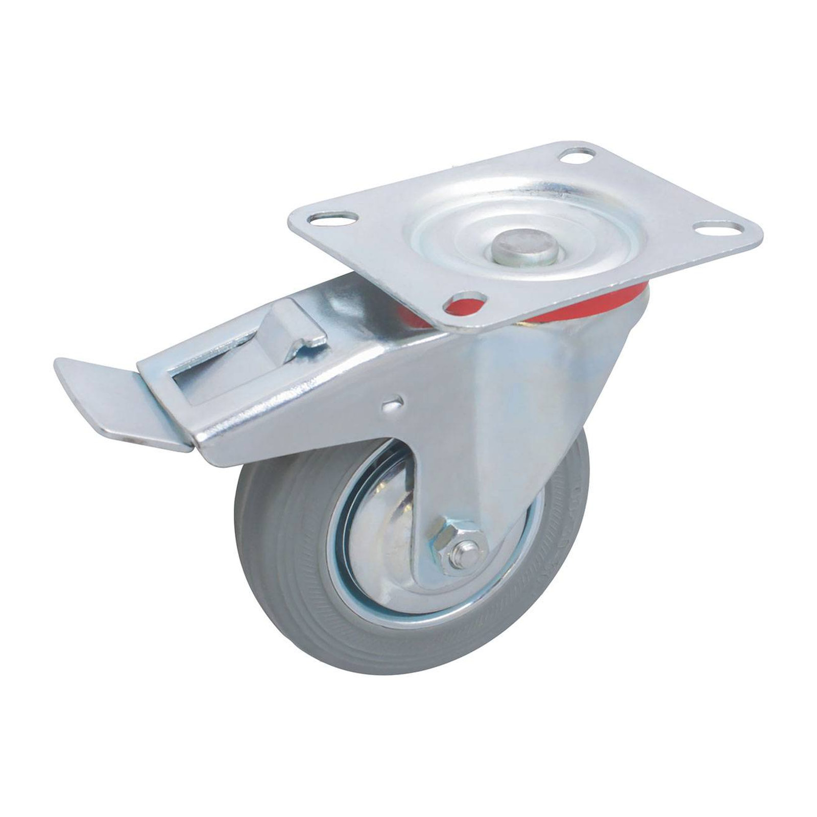 Rodaja Gris Industrial Giratoria con Freno 100x30 mm Weston