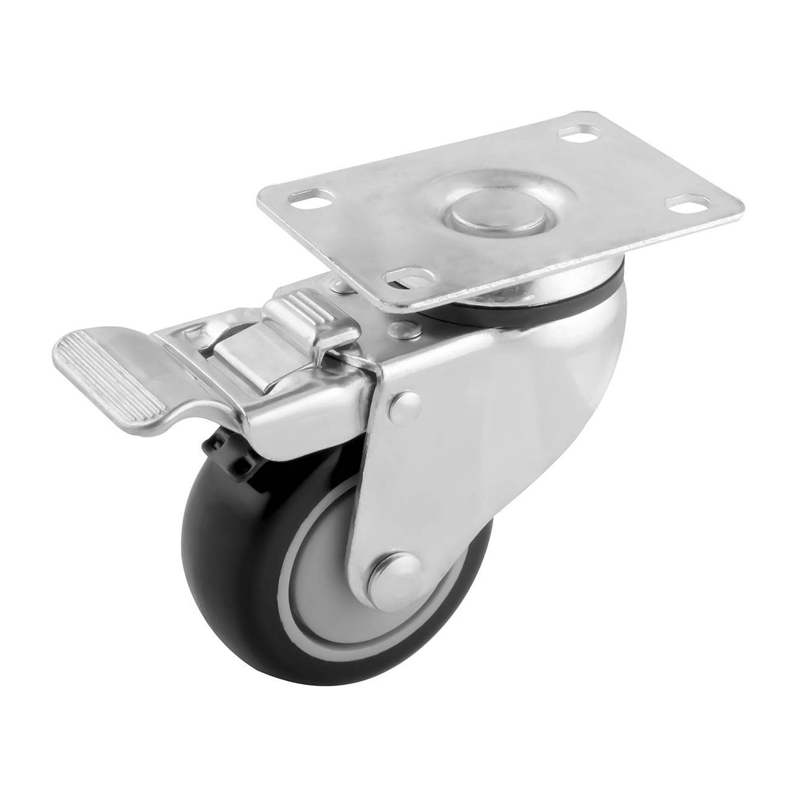 Rodaja de Poliuretano con Placa Súper Giratoria y Freno 101x32 mm Weston