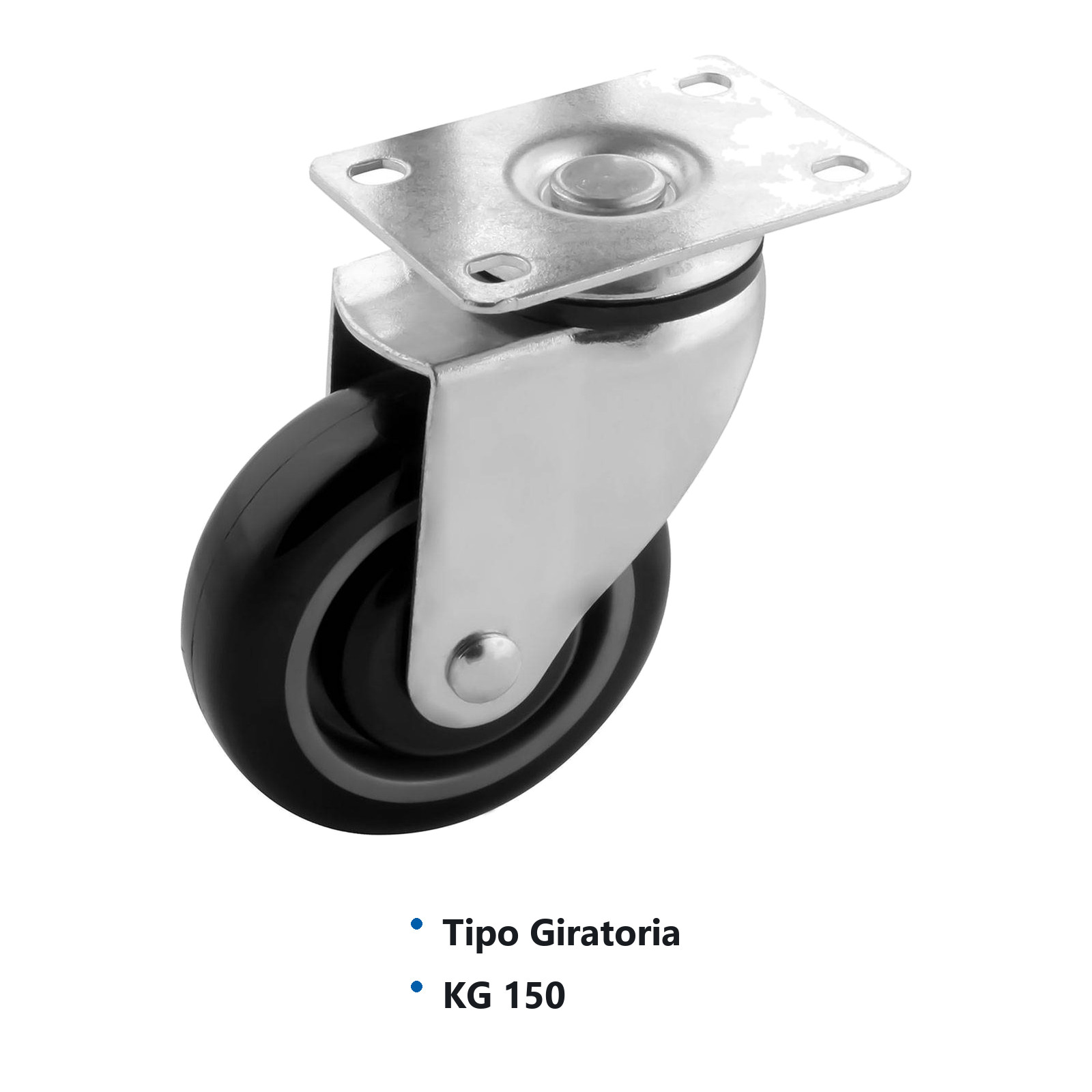 RODAJA PU/PP 4" x 1-1/4" P/CARRITO SUPER GIRA. - Imagen 2