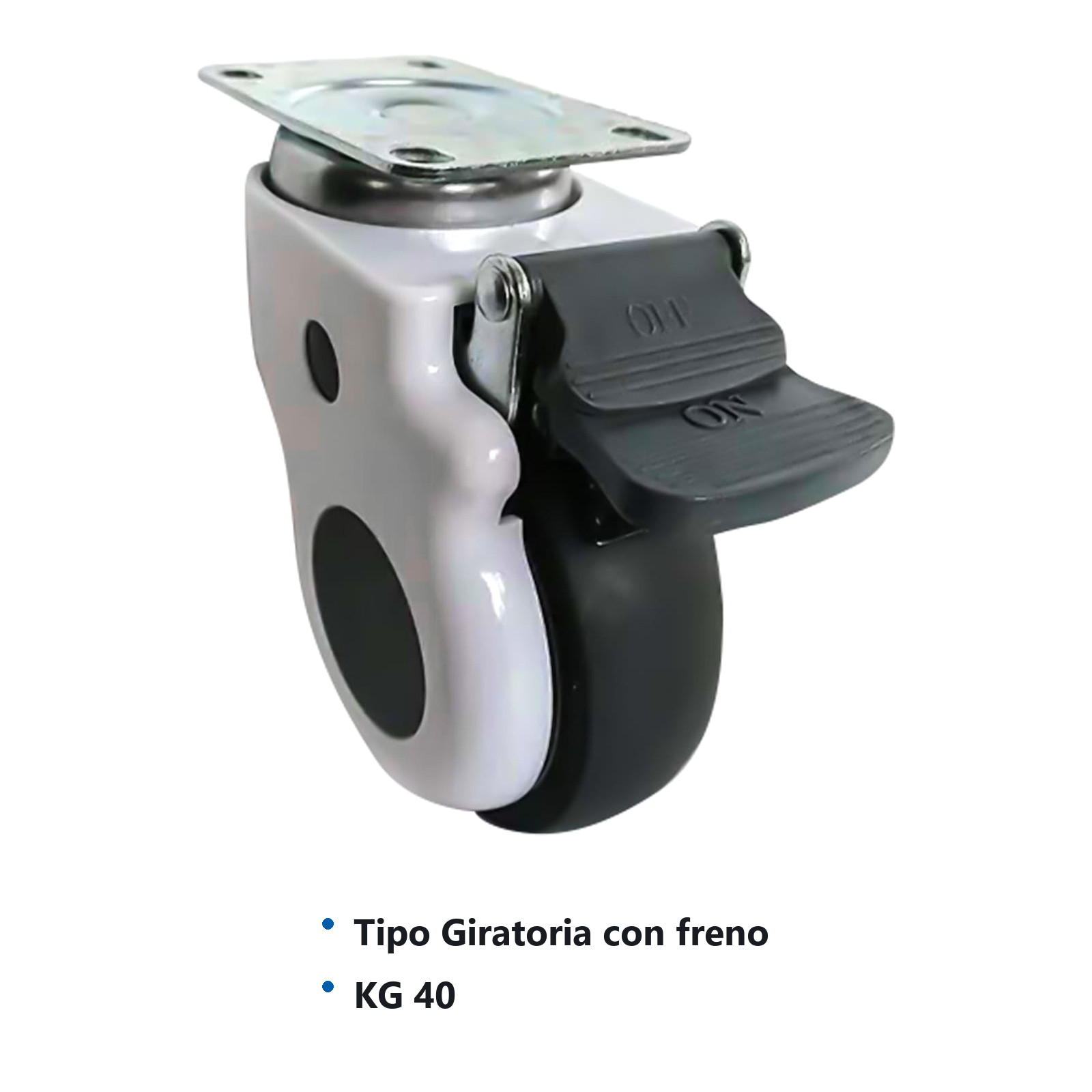 RODAJA USO MEDICO TPR GIRATORIA C/FRENO 3'' x 1'' - Imagen 2