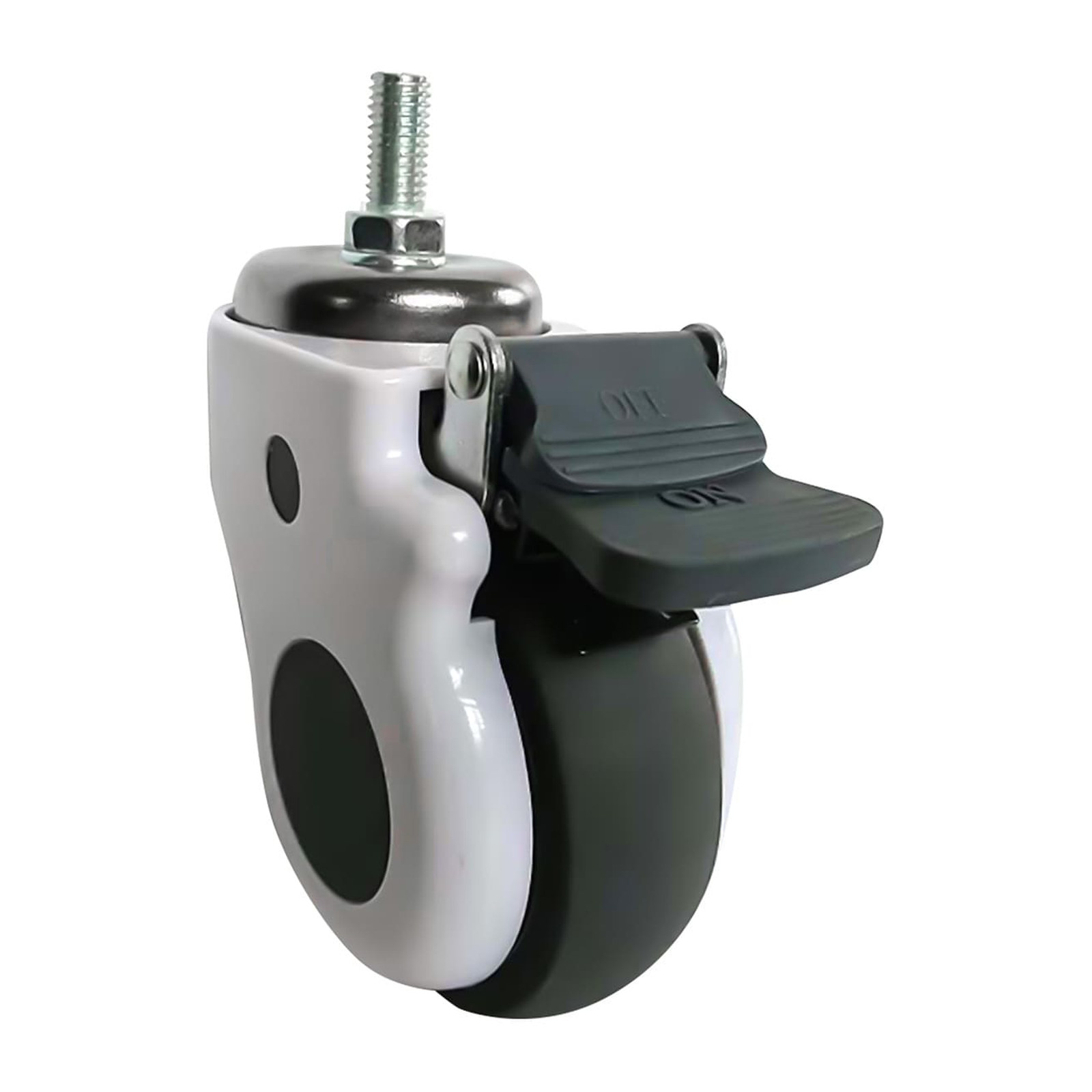 Rodaja de Uso Médico TPR Giratoria con Espiga Roscada y Freno 5'' x 1-1/4'' WESTON