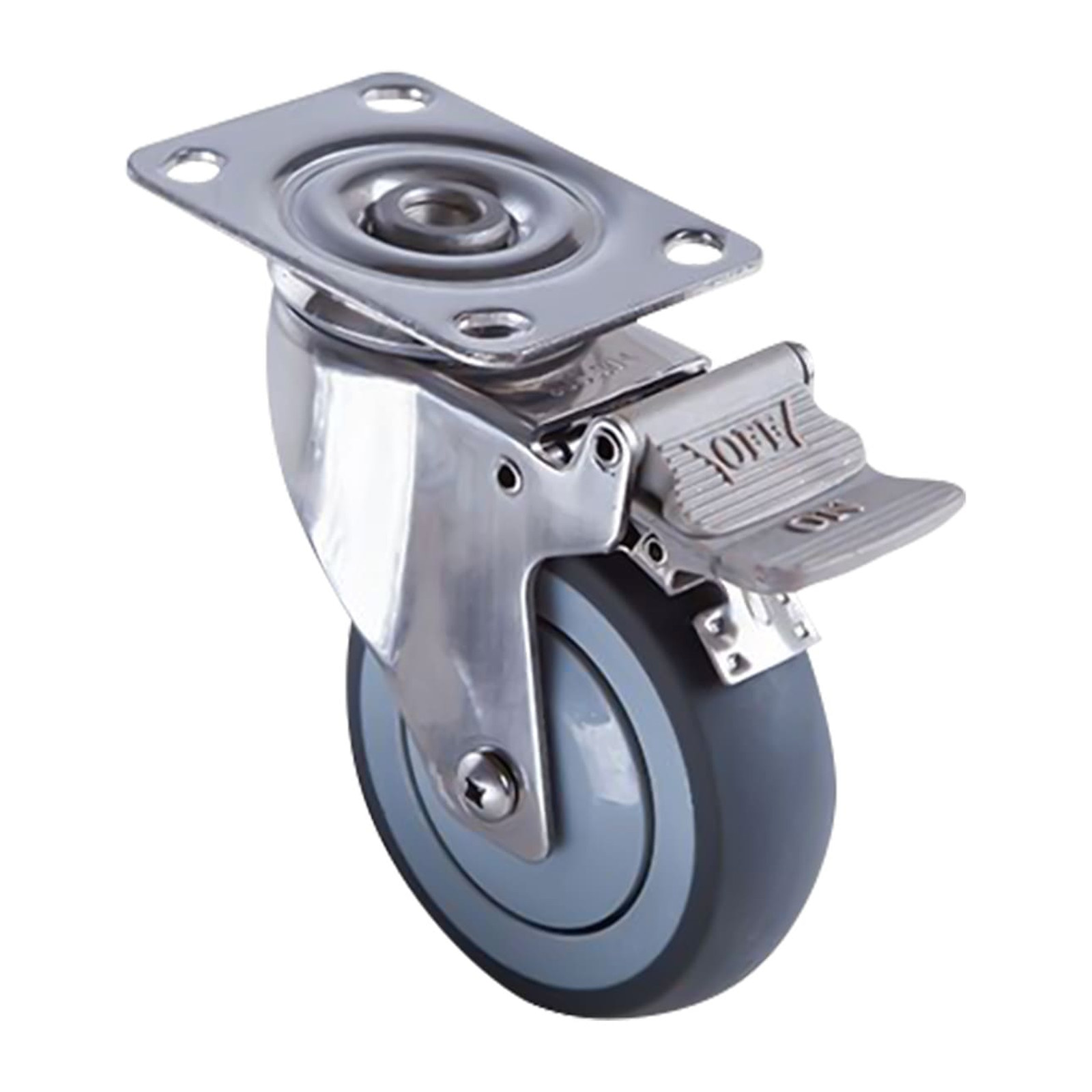Rodaja TPR Giratoria con Freno Horquilla de Acero Inoxidable Uso Medio 3'' x 1-1/4'' WESTON