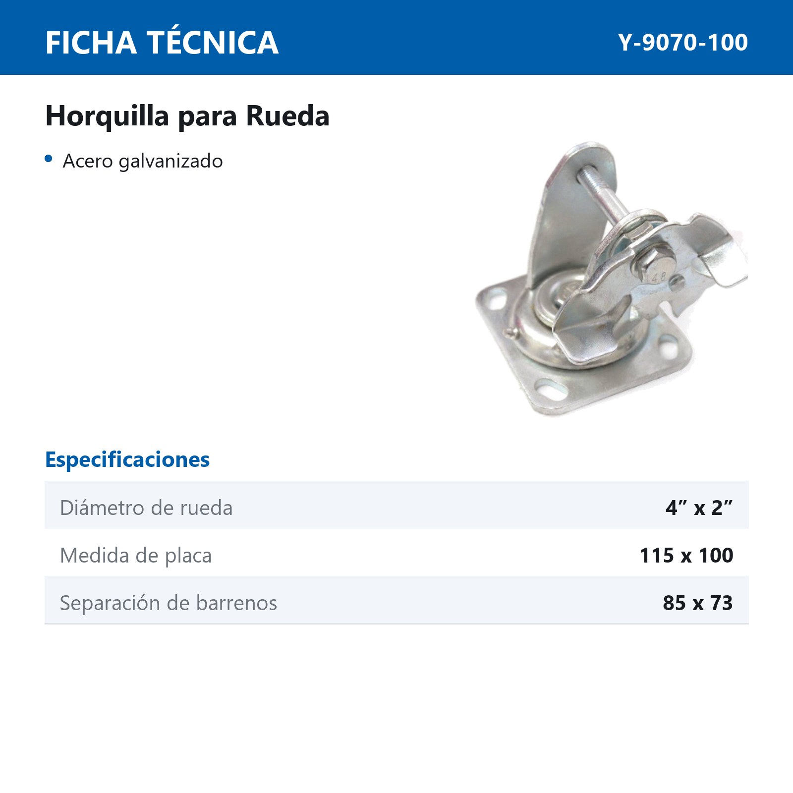 HORQUILLA GIRA. C/FRENO 4X2" - Imagen 2
