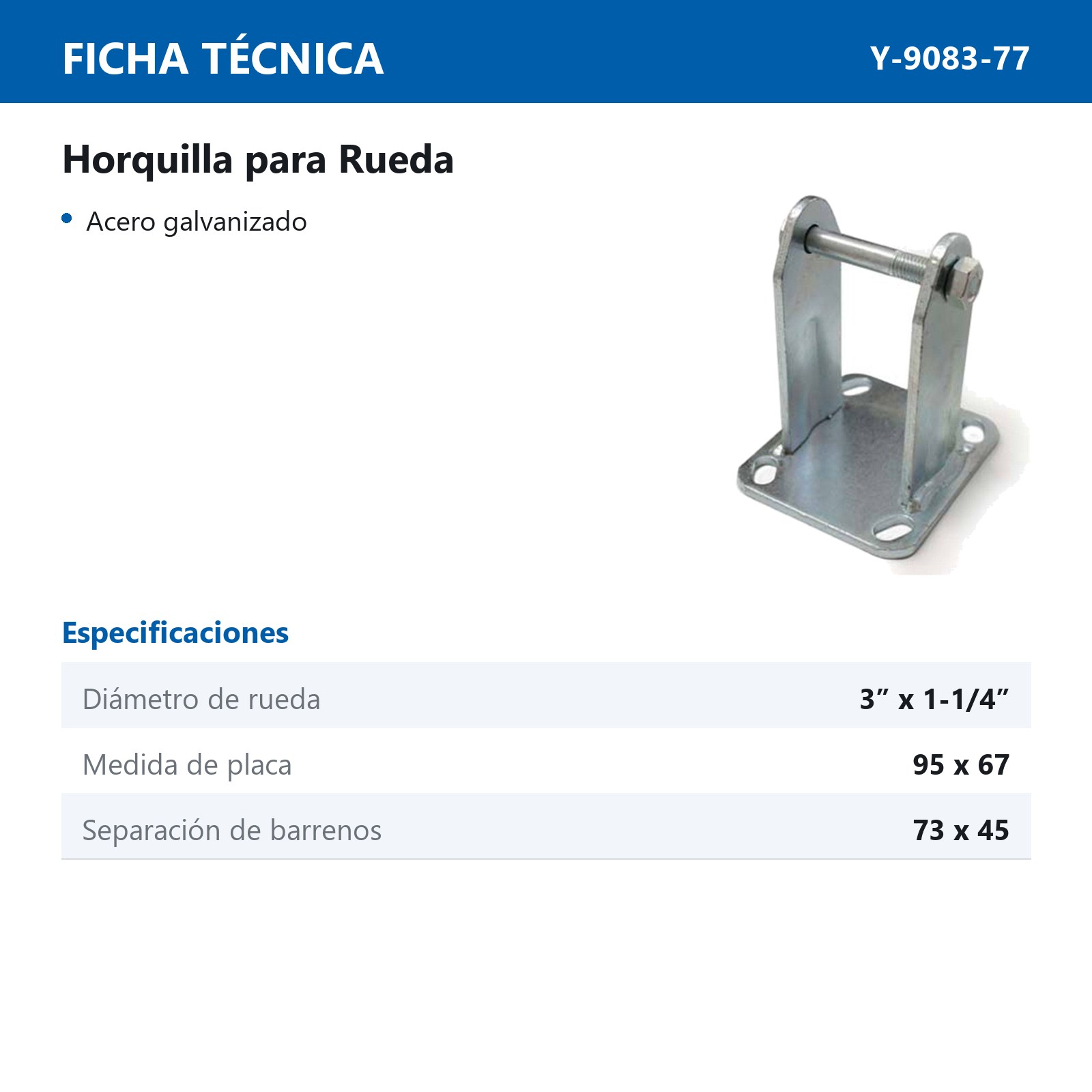 HORQUILLA FIJA 3" P/1-1/4" - Imagen 2