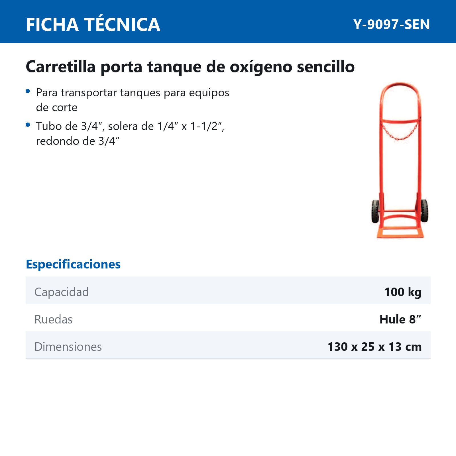 CARRETILLA OXIGENO SENCILLO - Imagen 2