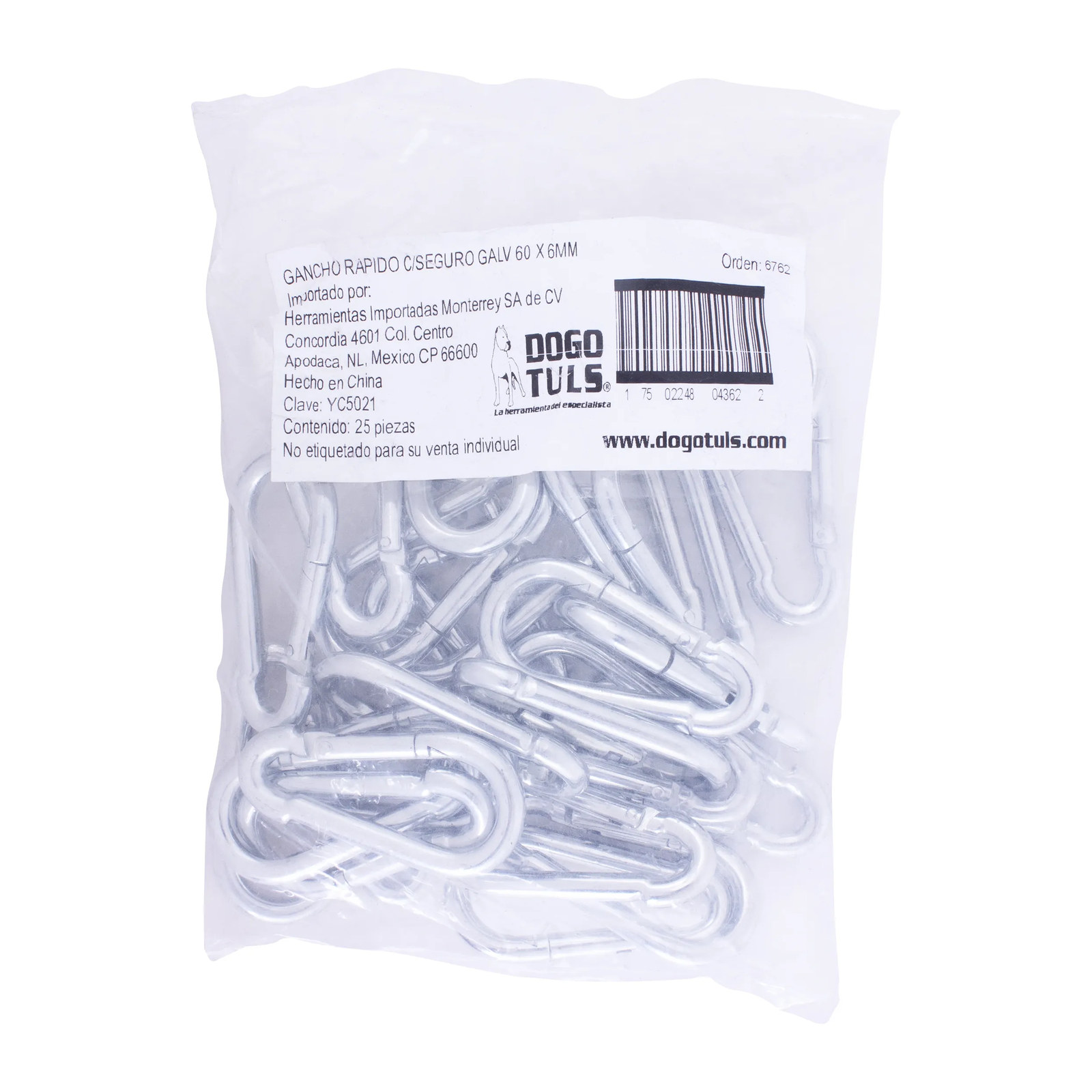 Gancho Rápido con Seguro Galvanizado 60 x 6 mm 118 kg - Imagen 4