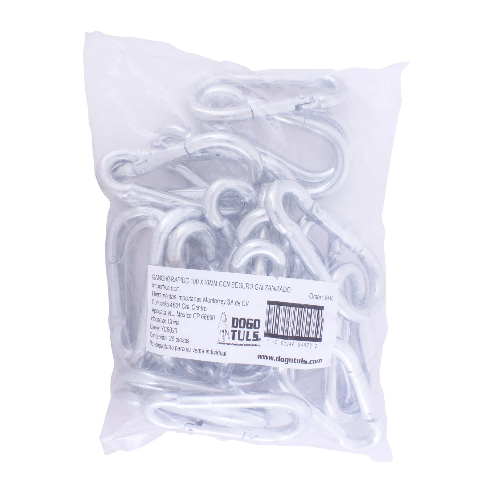 Gancho Rápido con Seguro Galvanizado 100 x 10 mm 295 kg - Imagen 4