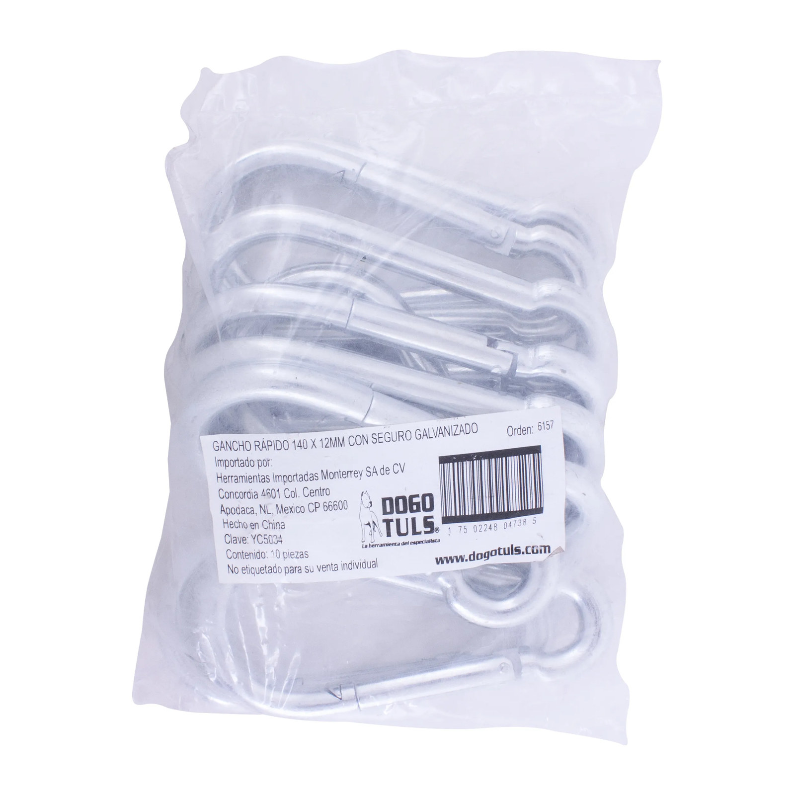 Gancho Rápido con Seguro Galvanizado 140 x 12 mm 363 kg - Imagen 4