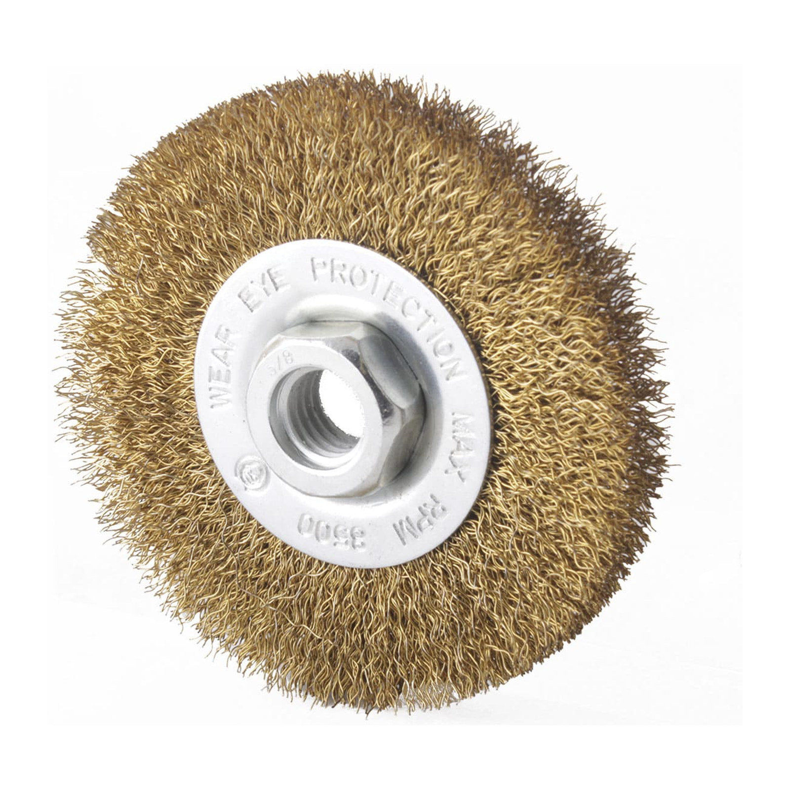 Cepillo Circular Ondulado 4" x 5/8"-11 Ancho 1/2" Alambre Latonado 0.012" Weston