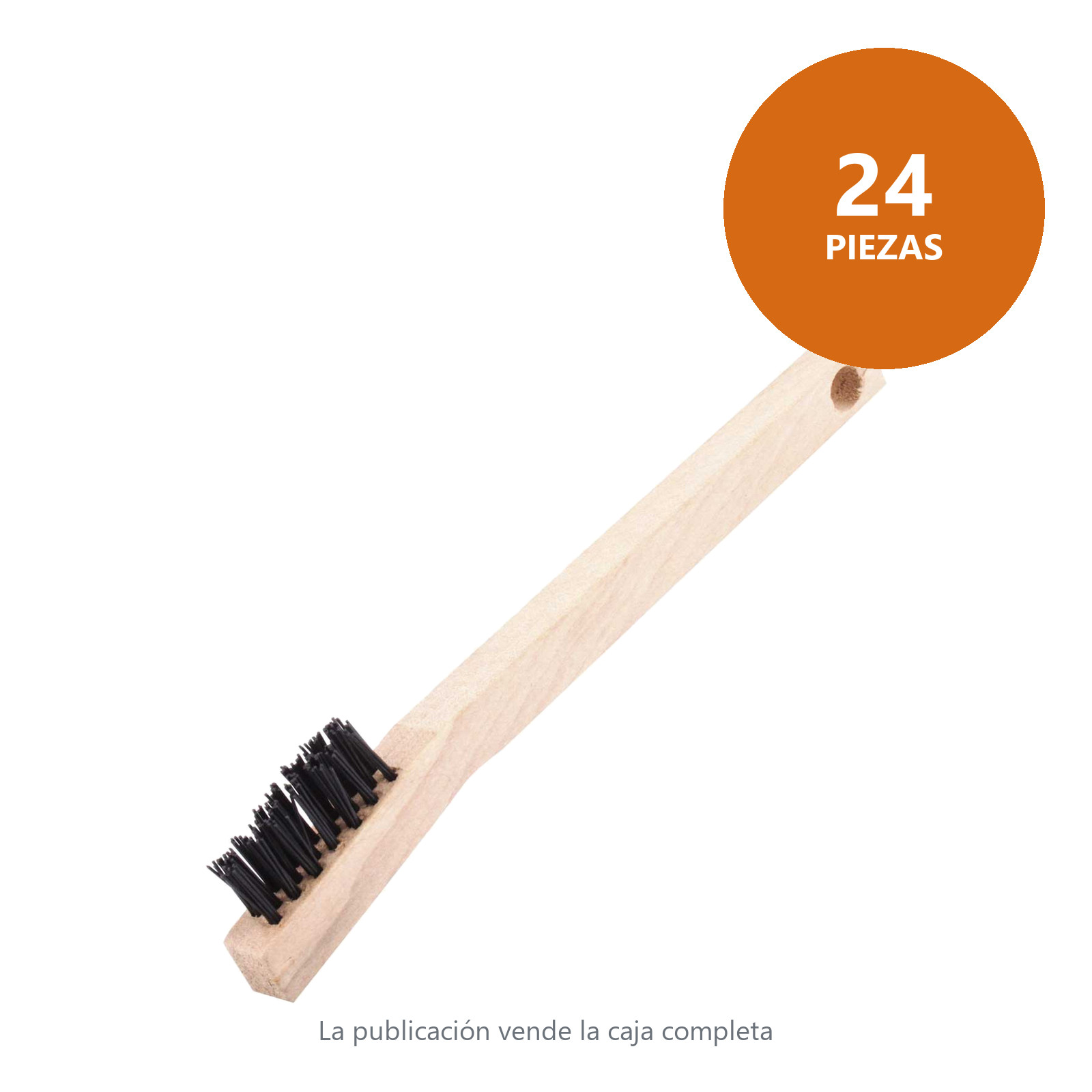 CEPILLO C/MANGO MADERA 3X7 PINCELES NYLON .006" (Precio x Pza - Caja C/24 Pzs) - Imagen 2