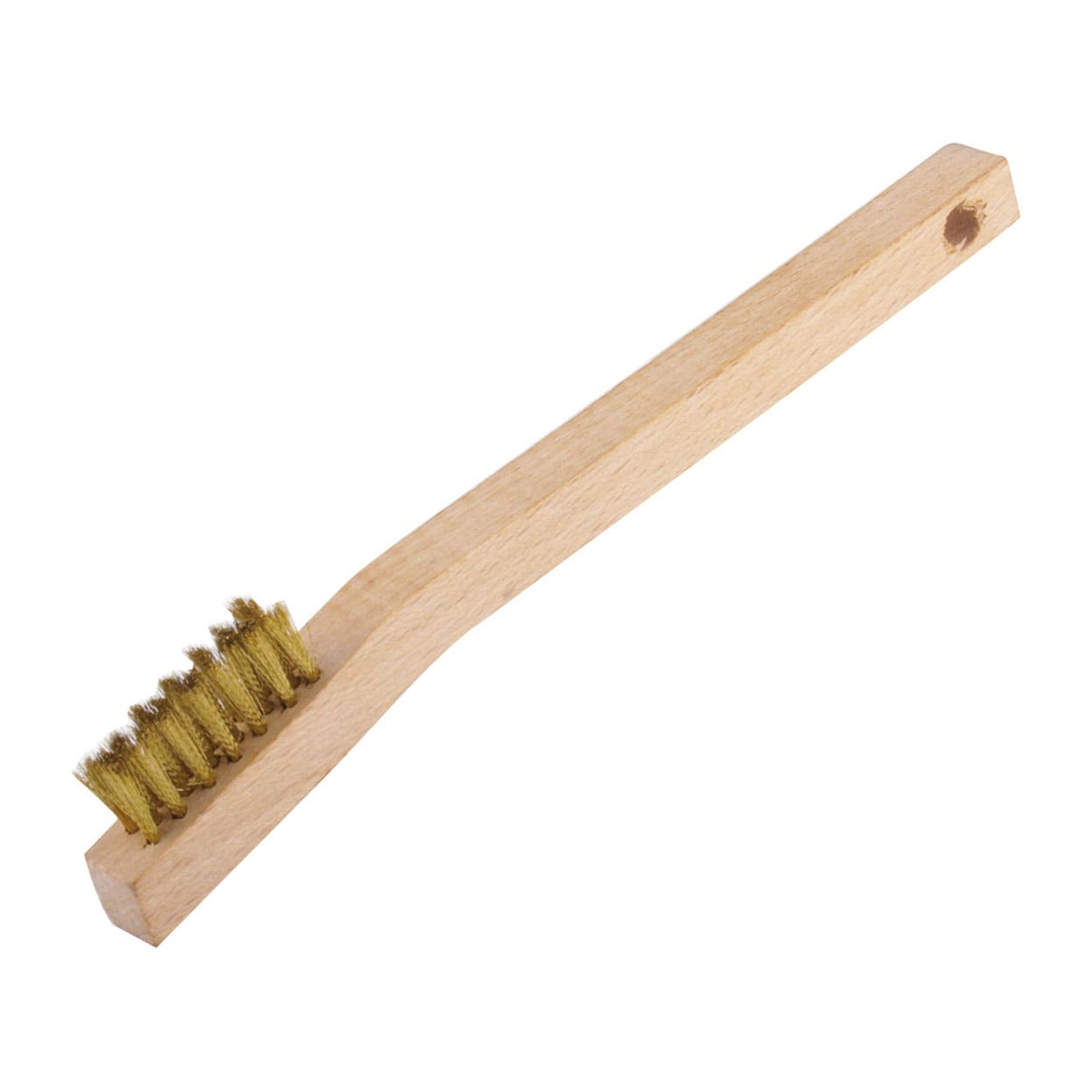 Cepillo con Mango de Madera para Soldador 3x7 Pinceles Acero Latonado .006" Weston
