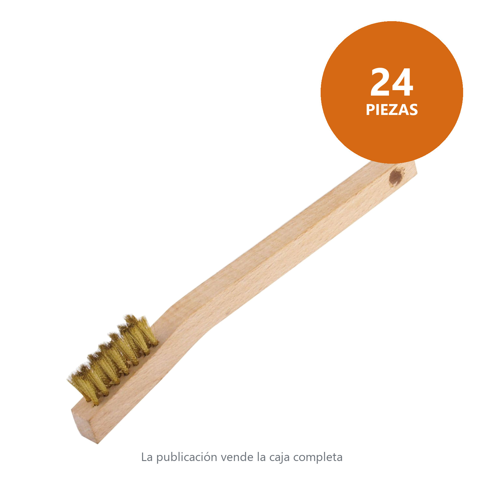 CEPILLO C/MANGO MADERA P/SOLDADOR 3X7 PINCELES A. LATONADO .006" (Precio x Pza - Caja C/24 Pzs) - Imagen 2