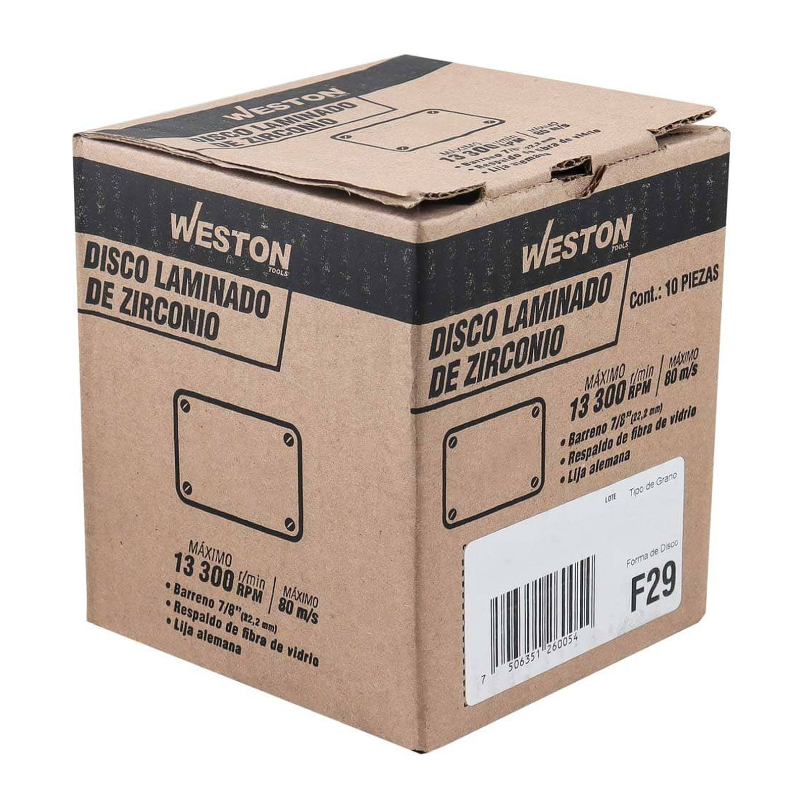DISCO LAMINADO ZIRCONIO 7"X7/8" G120 (Precio x pieza - Empaque c/10 pzas) - Imagen 2