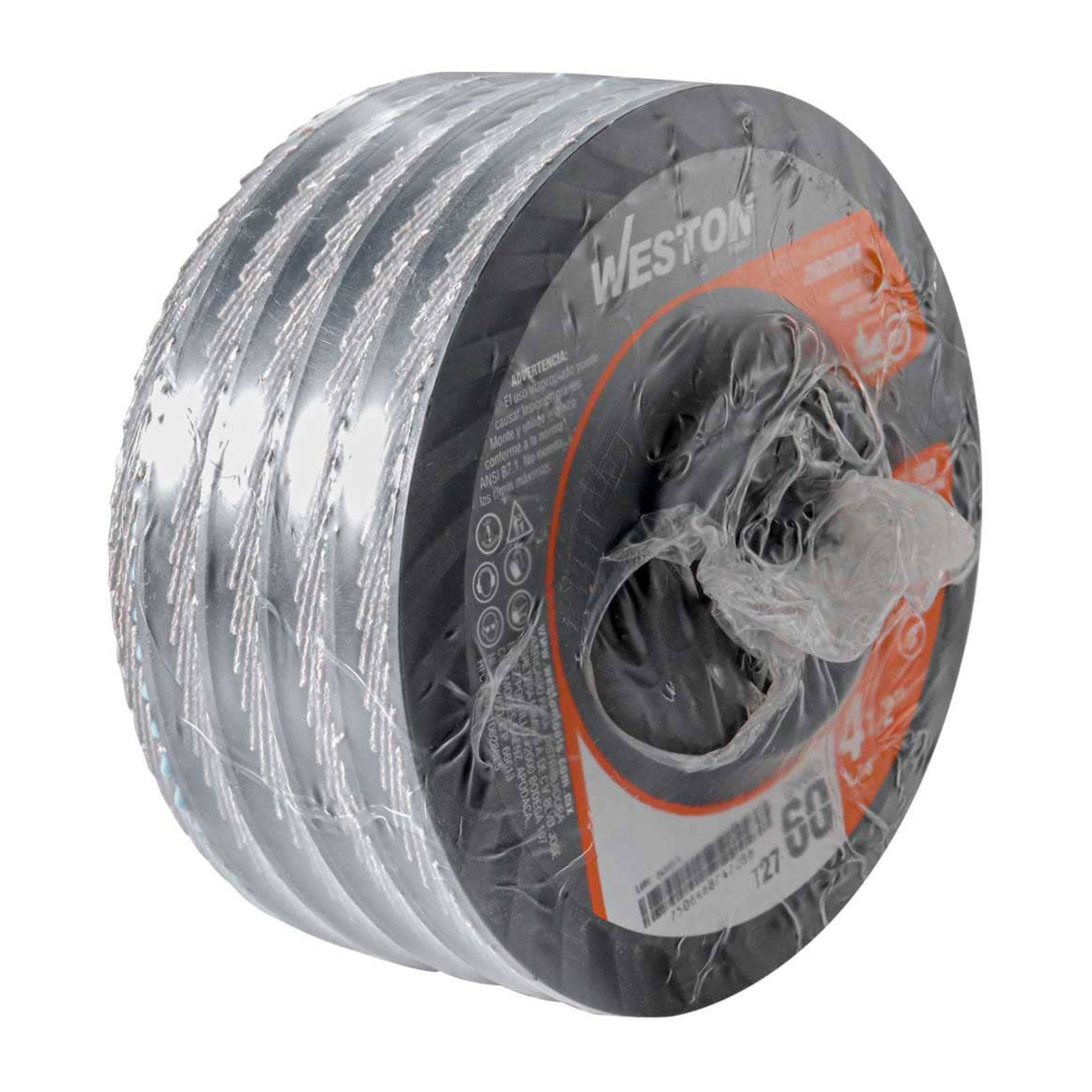 DISCO LAMINADO WESTON ZIRCONIO 4-1/2X7/8" G40 T27 PLASTICO - Imagen 2