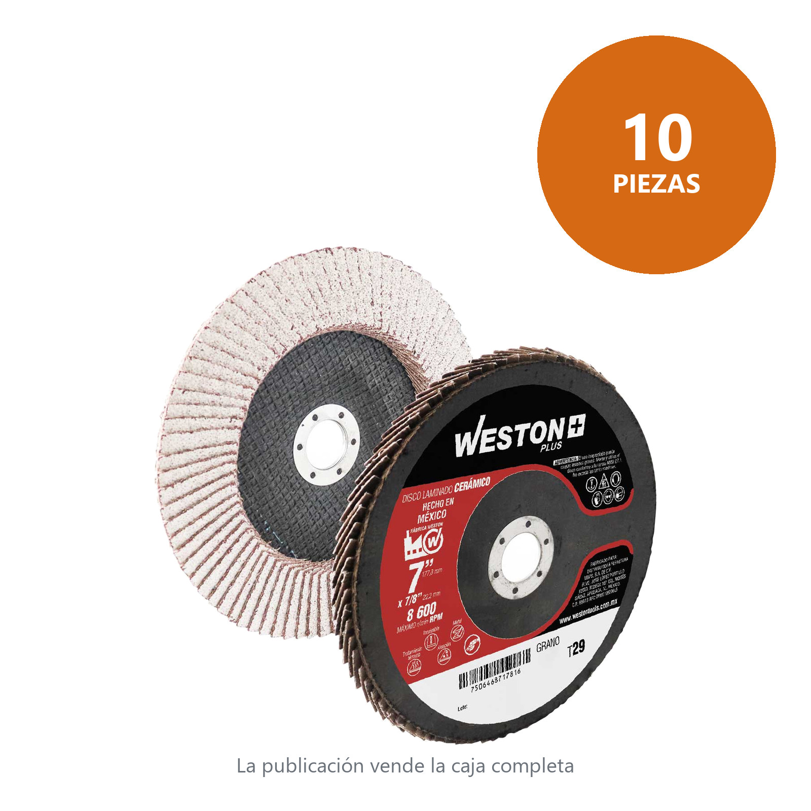 DISCO LAMINADO CERAMICO P/ALUMINIO C/RESPALDO D/FIBRA D/VIDRIO 7' G40 F29 - Imagen 3