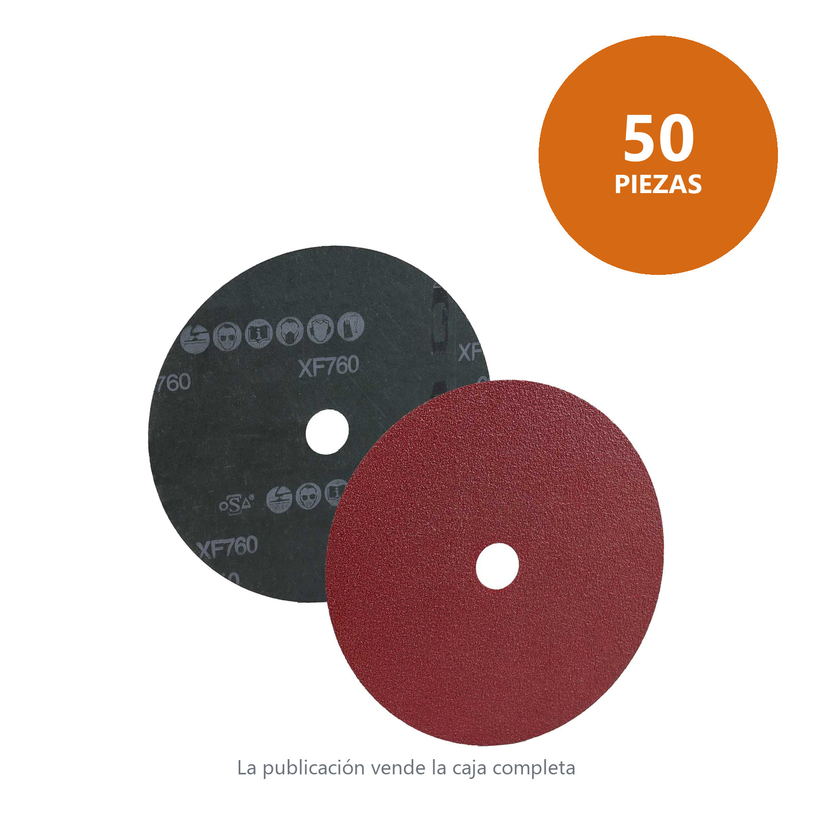 DISCO DE LIJA C60 BARRENO 4.5" X 7/8" CERAMICO METAL 4 RANURAS XF760 (Precio x Pieza - Emp. 50 pzs) - Imagen 3