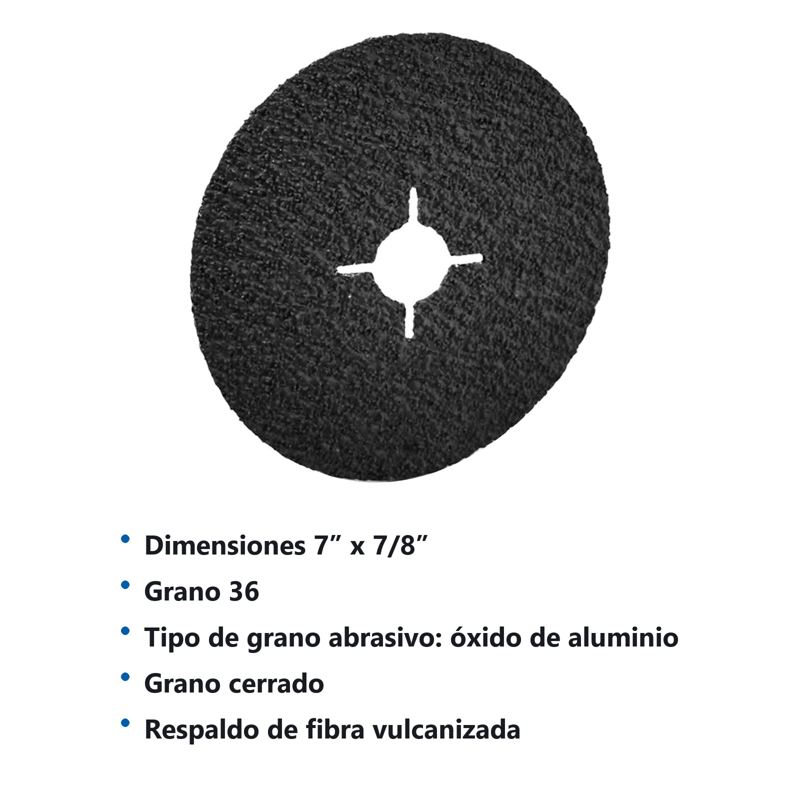 DISCO DE LIJA C36 BARRENO 7" X 7/8"  CARBURO DE SILICIO SF08 - Imagen 2