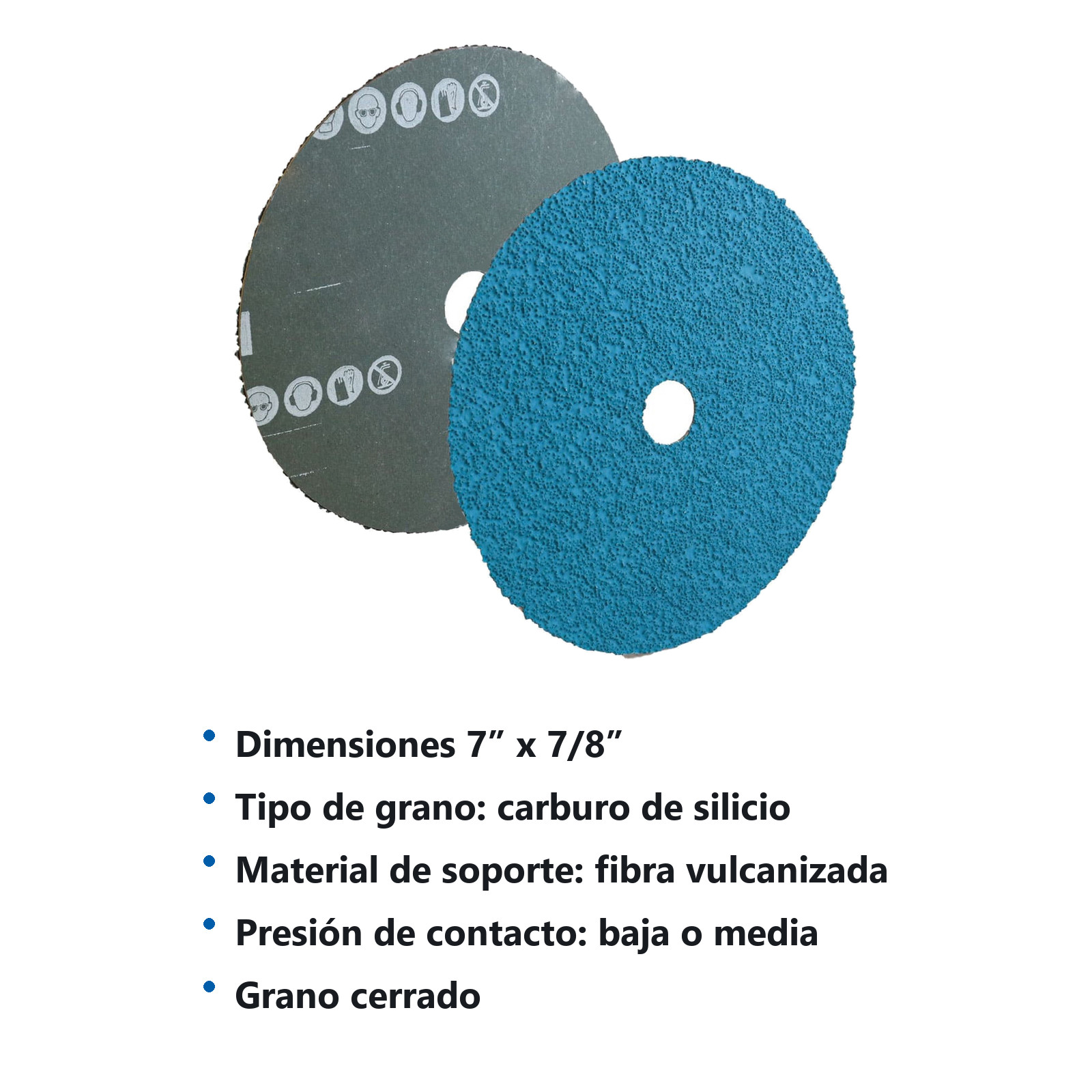 DISCO DE LIJA C36 BARRENO 7" X 7/8" CERAMICO MAX INOX AF890 - Imagen 3