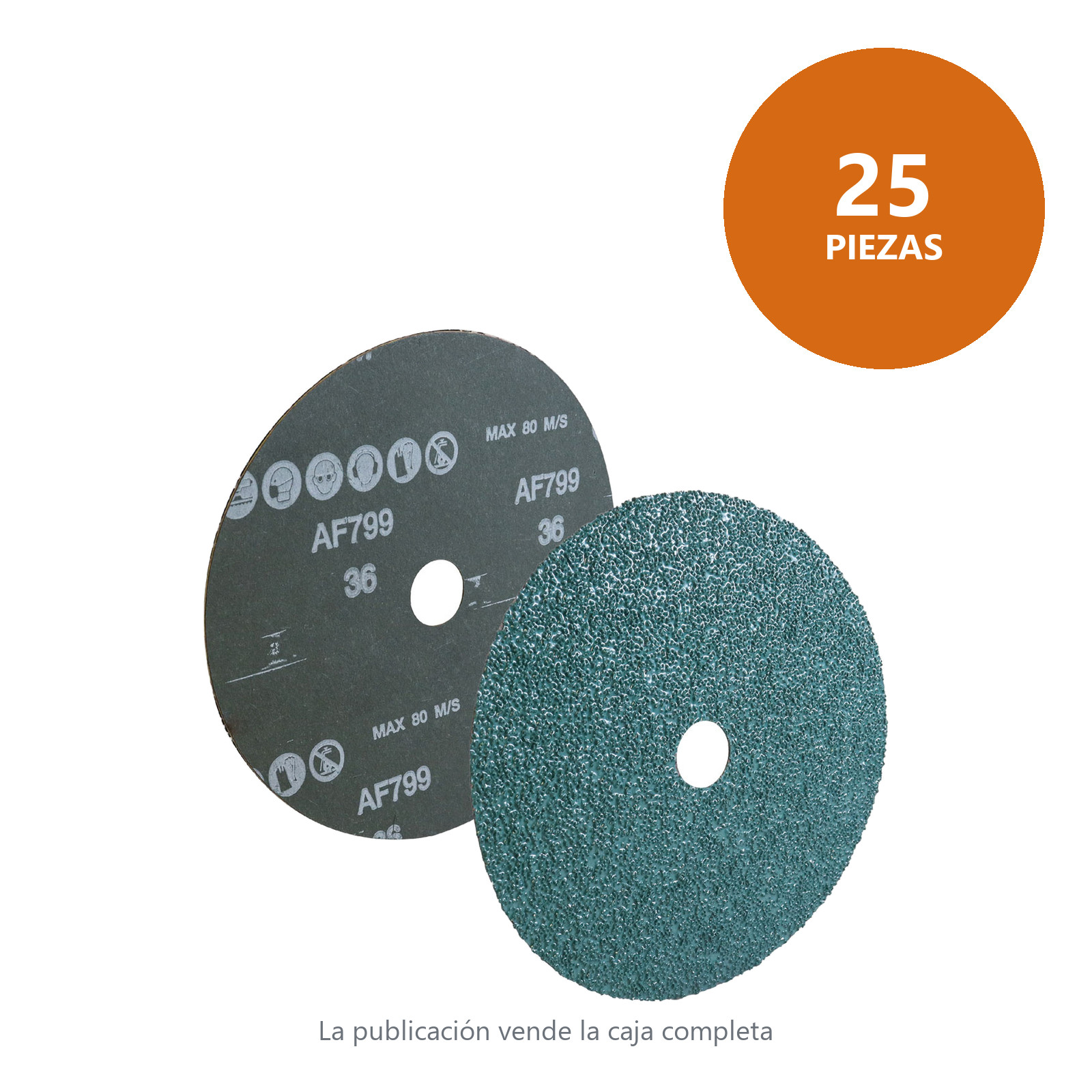 DISCO DE LIJA C36 BARRENO 7" X 7/8" CERAMICO MAX METAL AF799 - Imagen 2