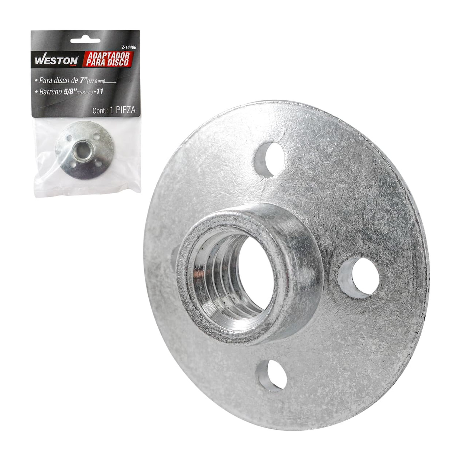 Adaptador para Disco 7" Rosca 5/8"-11 Weston