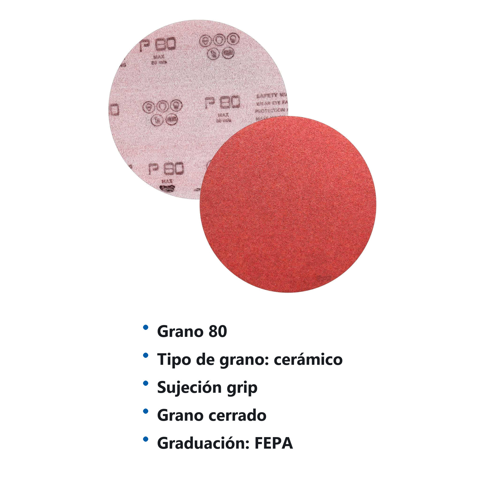DISCO FILMICO CERAMICO GRIP (CERRADO) 5" G80 (Precio x pieza - Empaque c/100 pzas) - Imagen 4