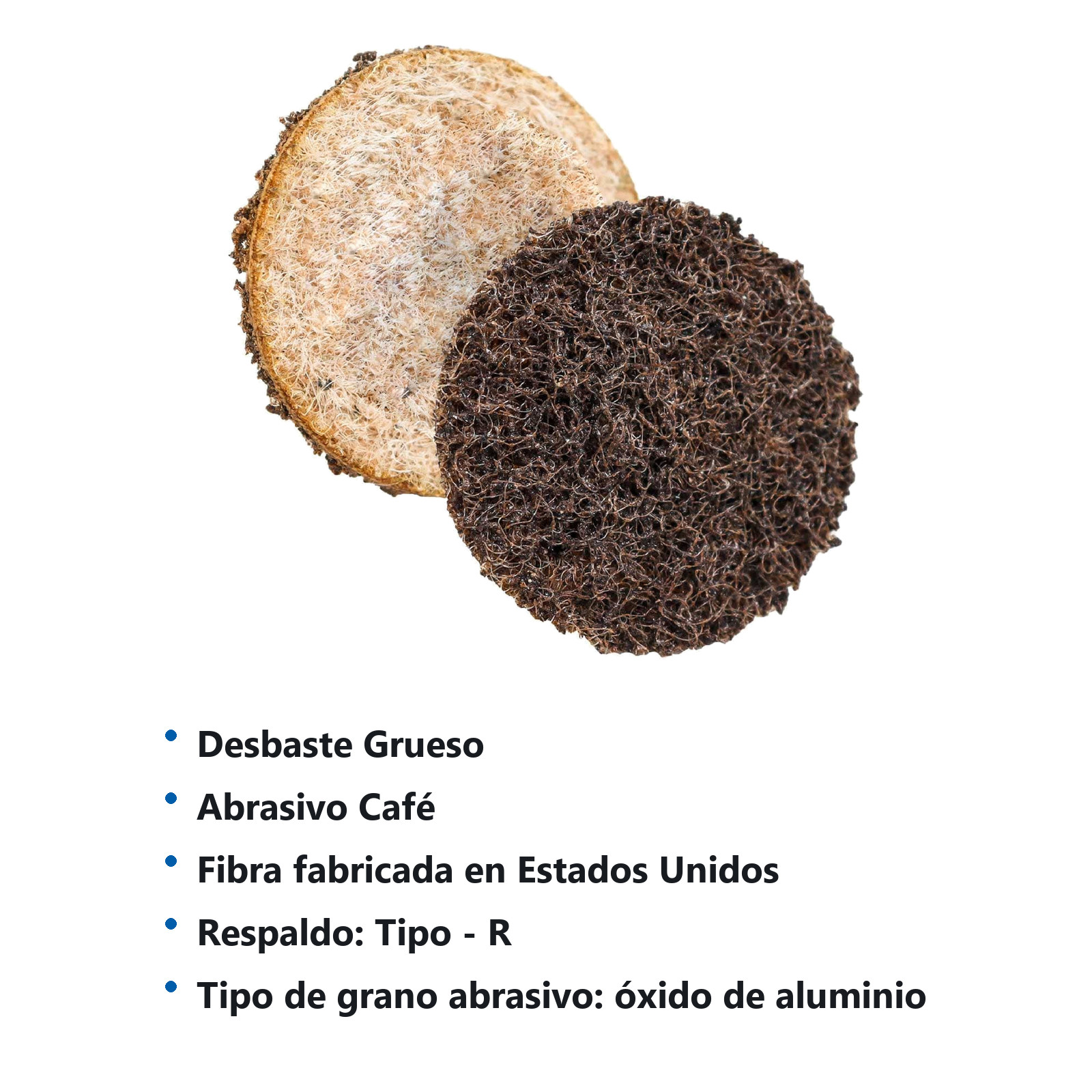 DISCO 7" FIBRA CAFE (COARSE)  (Precio x pieza - Empaque c/10 pzas) - Imagen 3