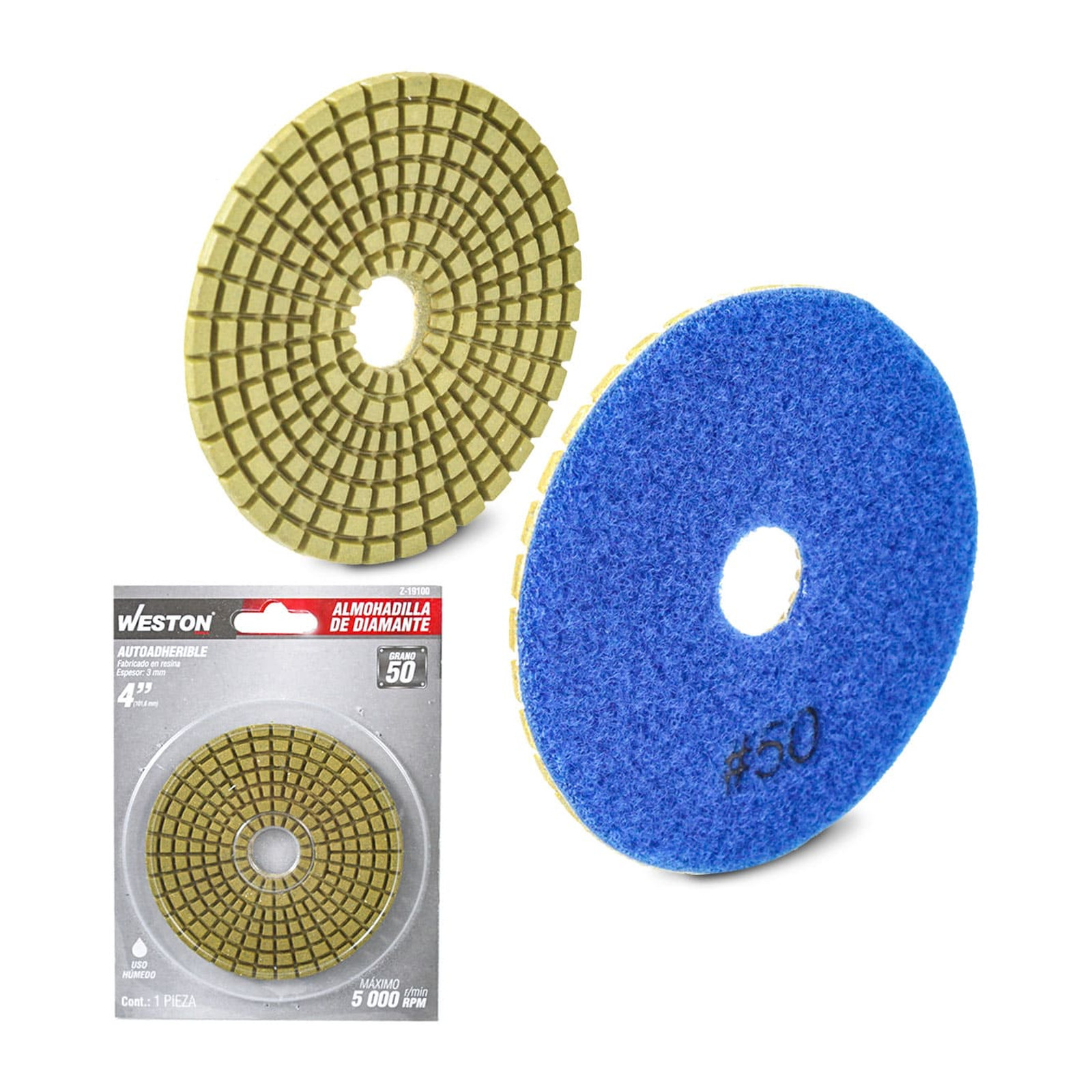 Almohadilla Diamantada para Pulido 4" Grano 50 Weston
