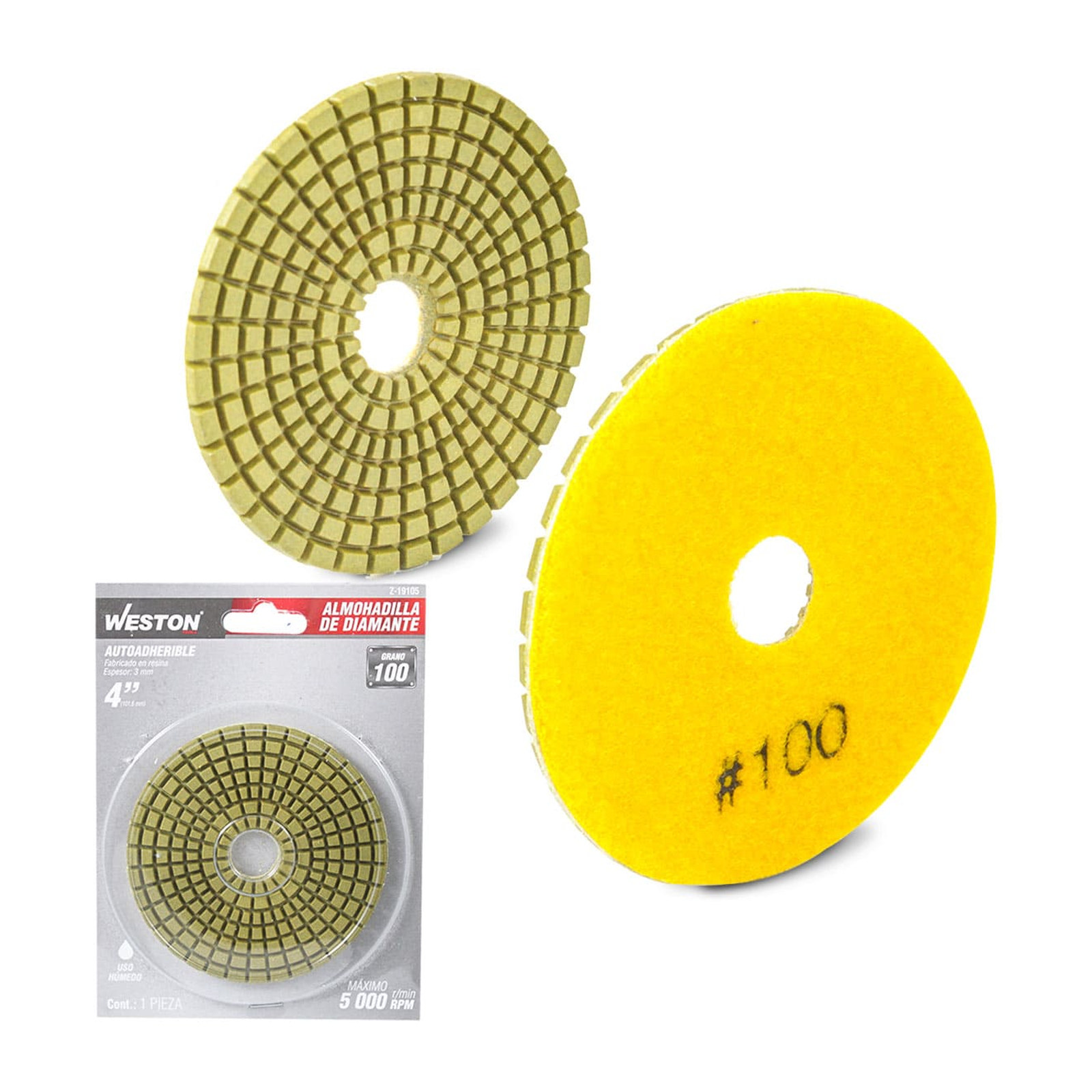 Almohadilla de Diamante para Pulido 4 pulgadas Grano 100 Weston