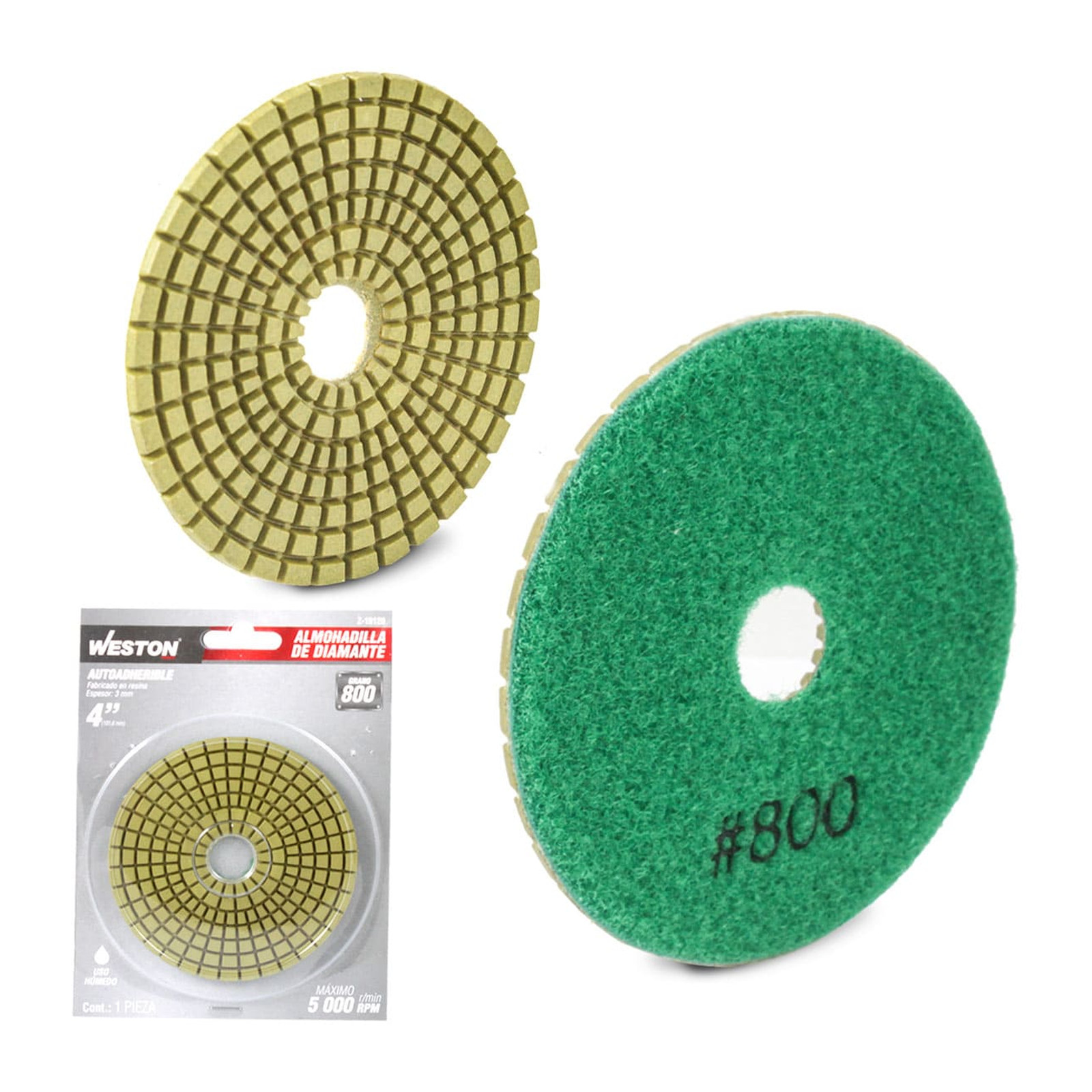 Almohadilla Diamantada para Pulido 4" Grano 800 Weston