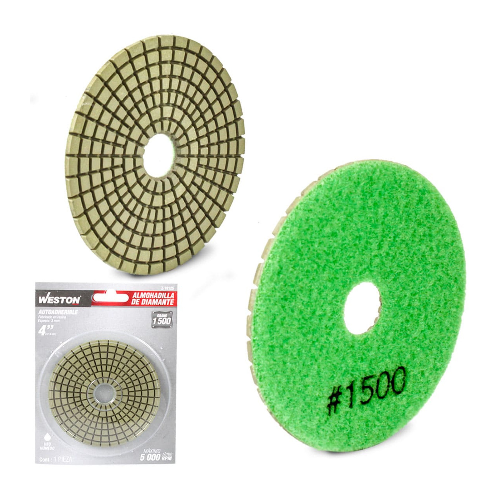 Almohadilla Diamantada para Pulido 4" Grano 1500 Weston