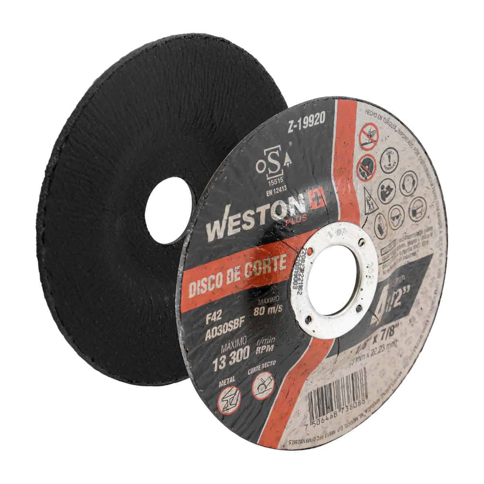 Disco de Corte para Metal 4-1/2" x 1/8" x 7/8" F42 OSA WESTON PLUS