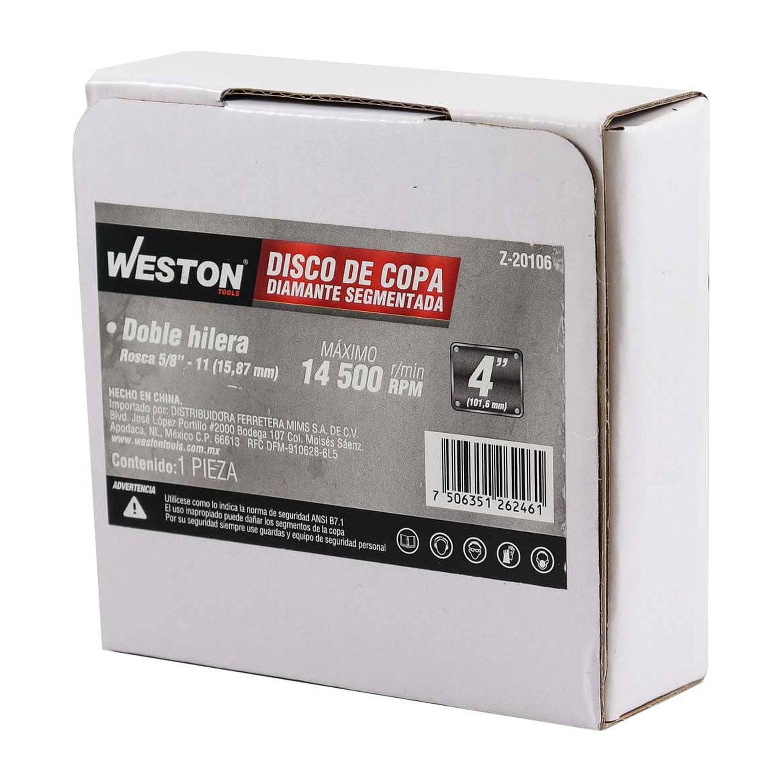 DISCO COPA DIAMANTE 4" DOBLE (5/8"-11) - Imagen 3