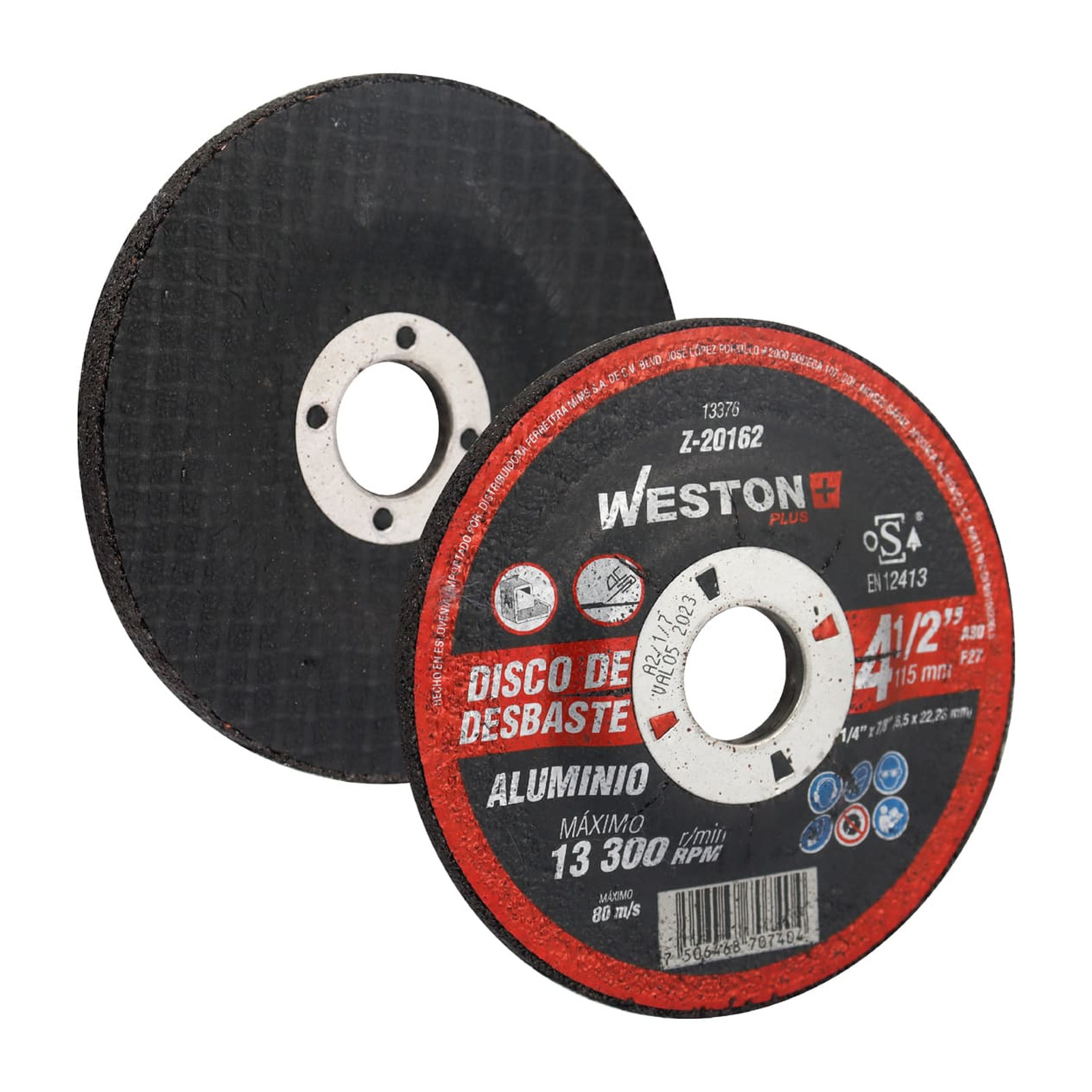 Disco de Desbaste para Aluminio 7" x 1/4" x 7/8" Tipo F27 WESTON PLUS