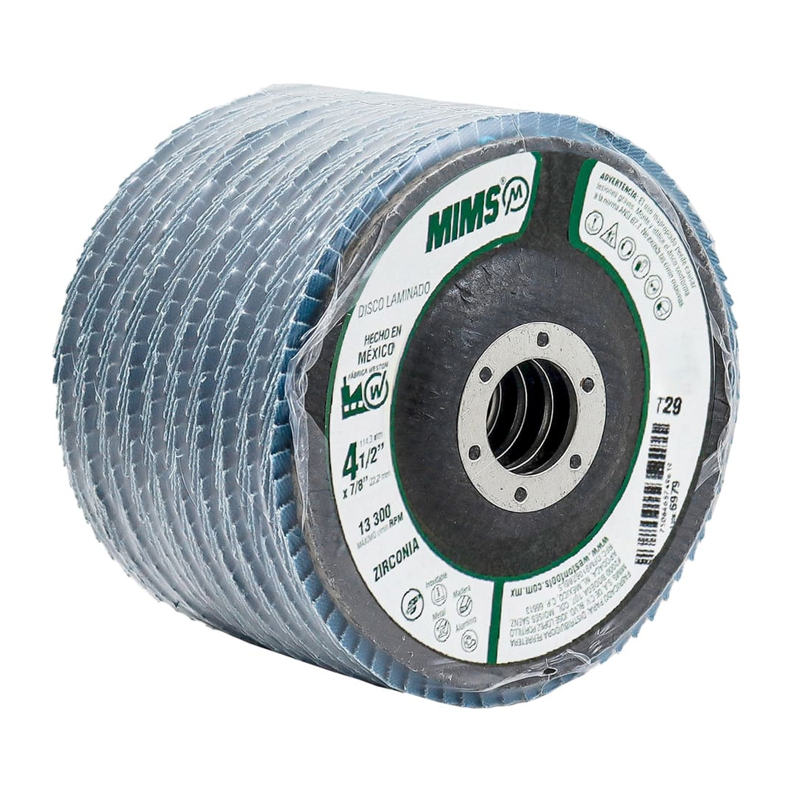 DISCO LAMINADO MIMS 4-1/2" X 7/8" G40 (Z-AZUL) - Imagen 2