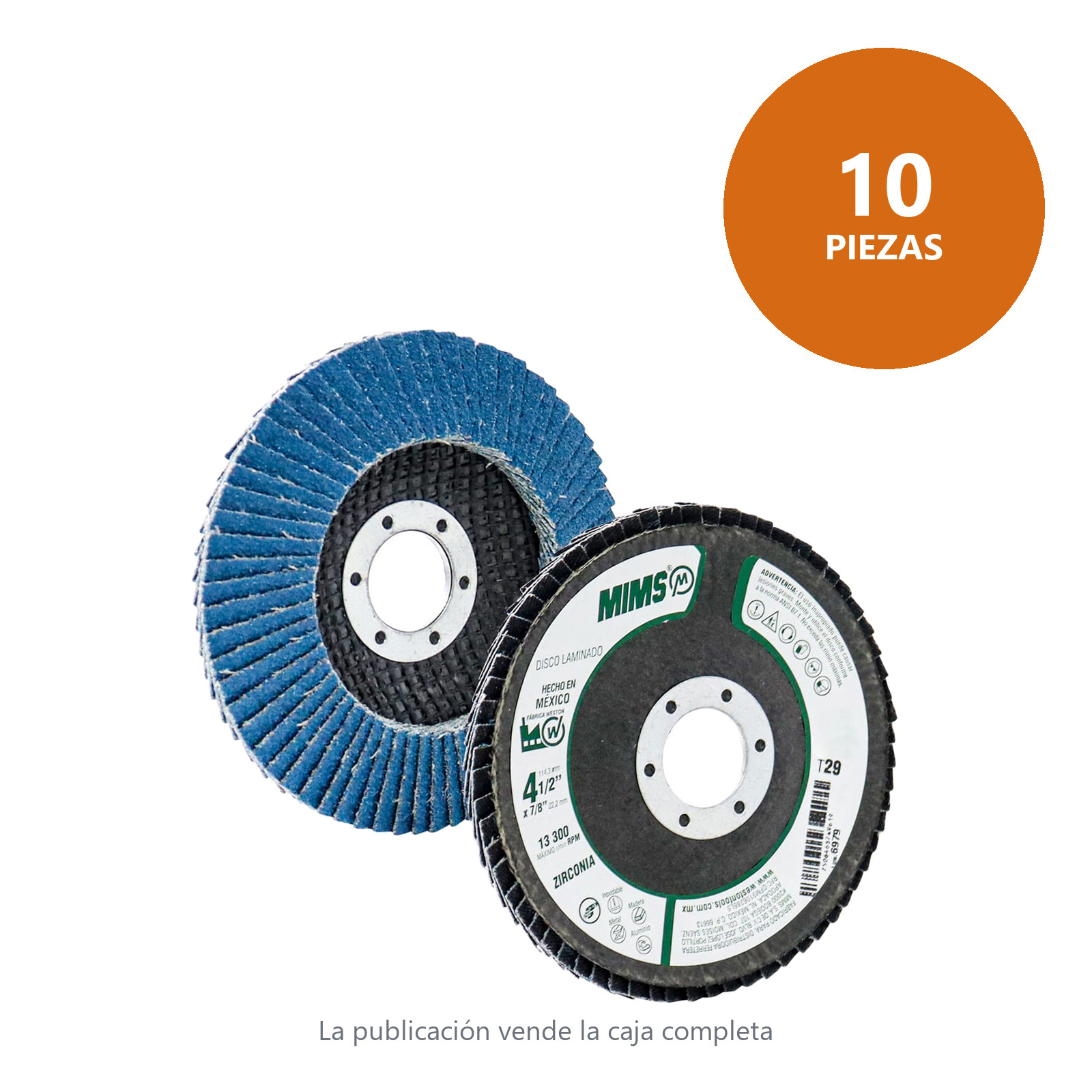 DISCO LAMINADO MIMS 4-1/2" X 7/8" G80 (Z-AZUL) - Imagen 3