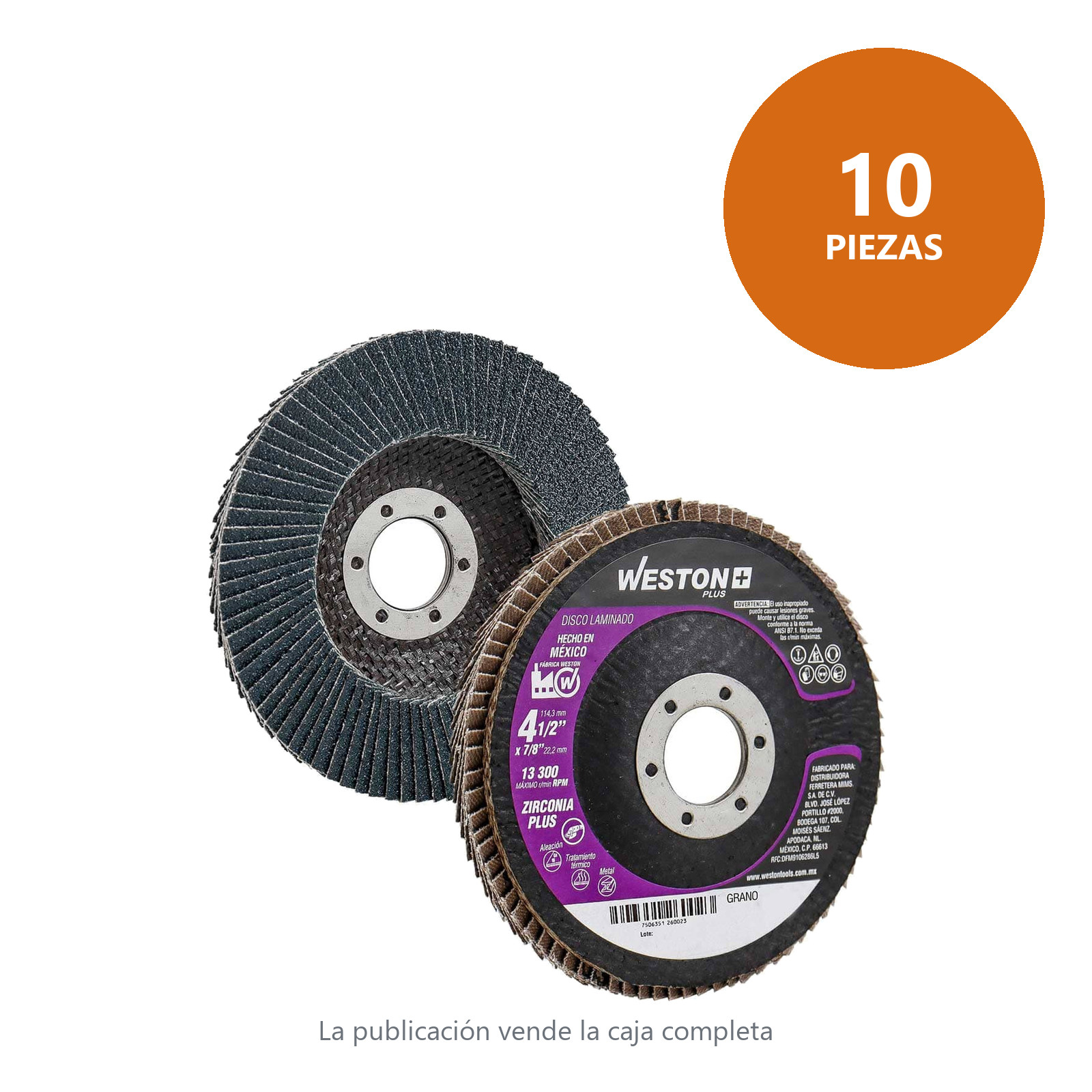 DISCO LAM.ZIRCONIO 7 X 7/8" Z40  ALTA DENSIDAD T27 100% ZIR. (Precio x pieza - Empaque c/10 pzas) - Imagen 3