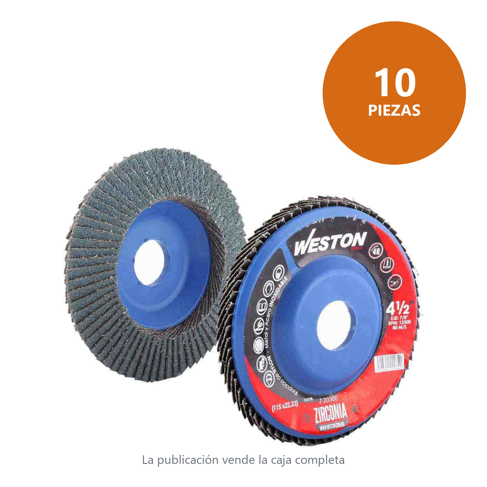DISCO LAM.ZIRC.C/NYLON  7" X7/8"Z40 (Precio x pieza - Empaque c/10 pzas) - Imagen 2