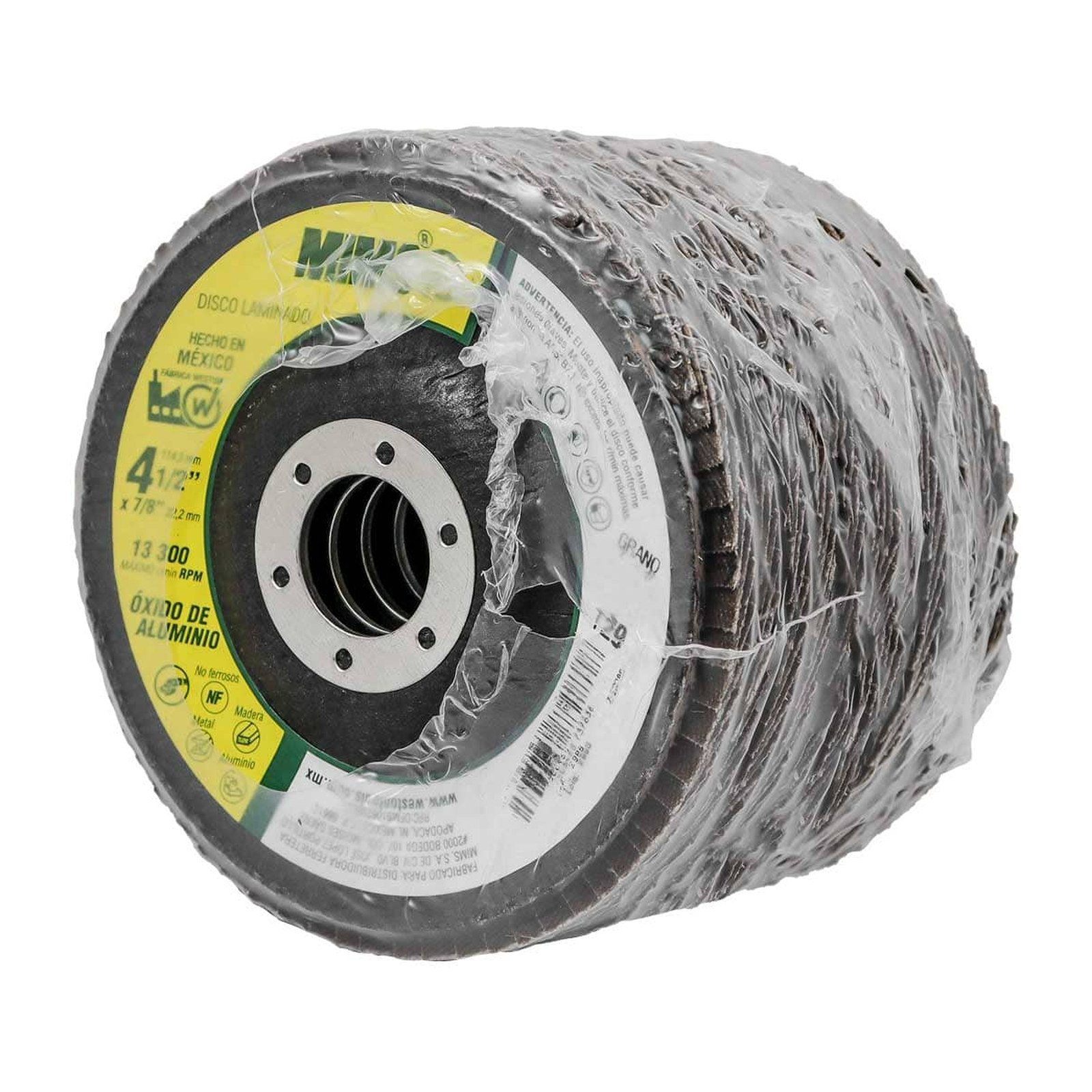 DISCO LAMINADO MIMS OXIDO DE ALUMINIO 4-1/2" X 7/8" G80 T29 (Precio x pieza - Empaque c/10 pzas) - Imagen 2