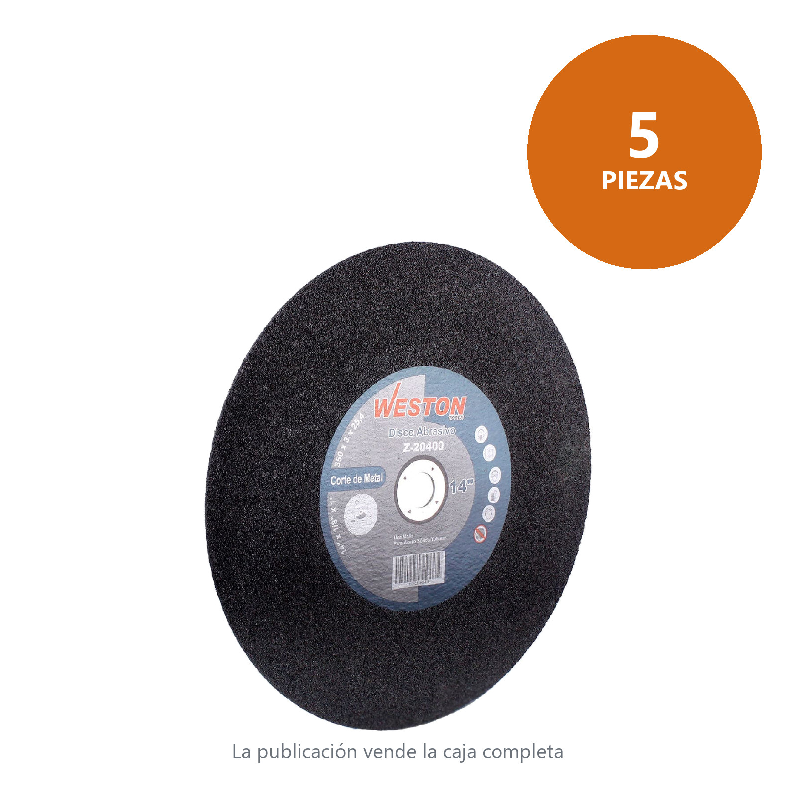 DISCO ABRASIVO 14" X 1/8" X 1" UNA MALLA (Emp. c/5 Pzas - Precio x Pza) - Imagen 2