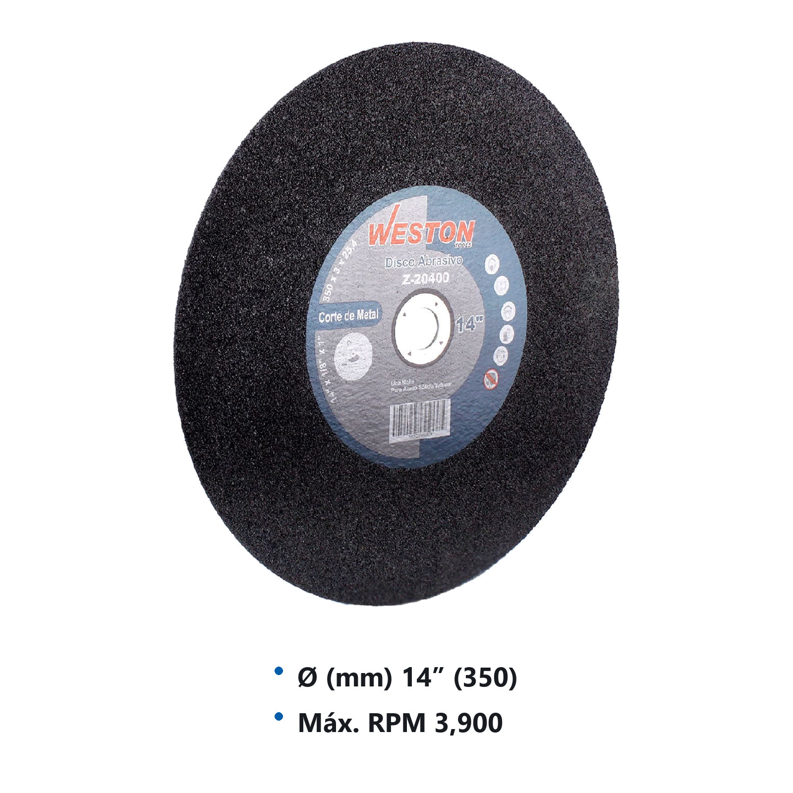 DISCO ABRASIVO 14" X 1/8" X 1" UNA MALLA (Emp. c/5 Pzas - Precio x Pza) - Imagen 3