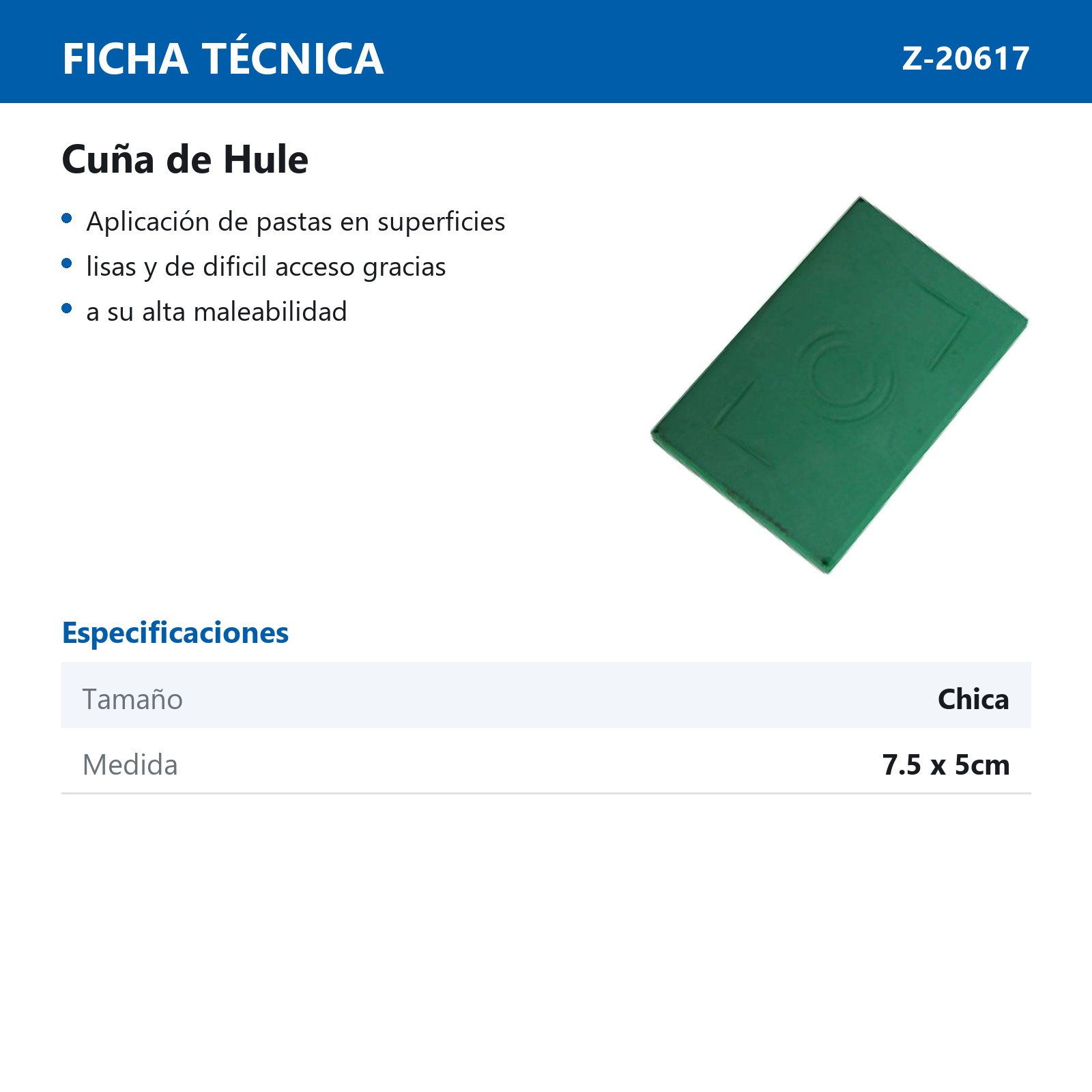 CUÑA DE HULE 7.5 X 5CM - Imagen 2
