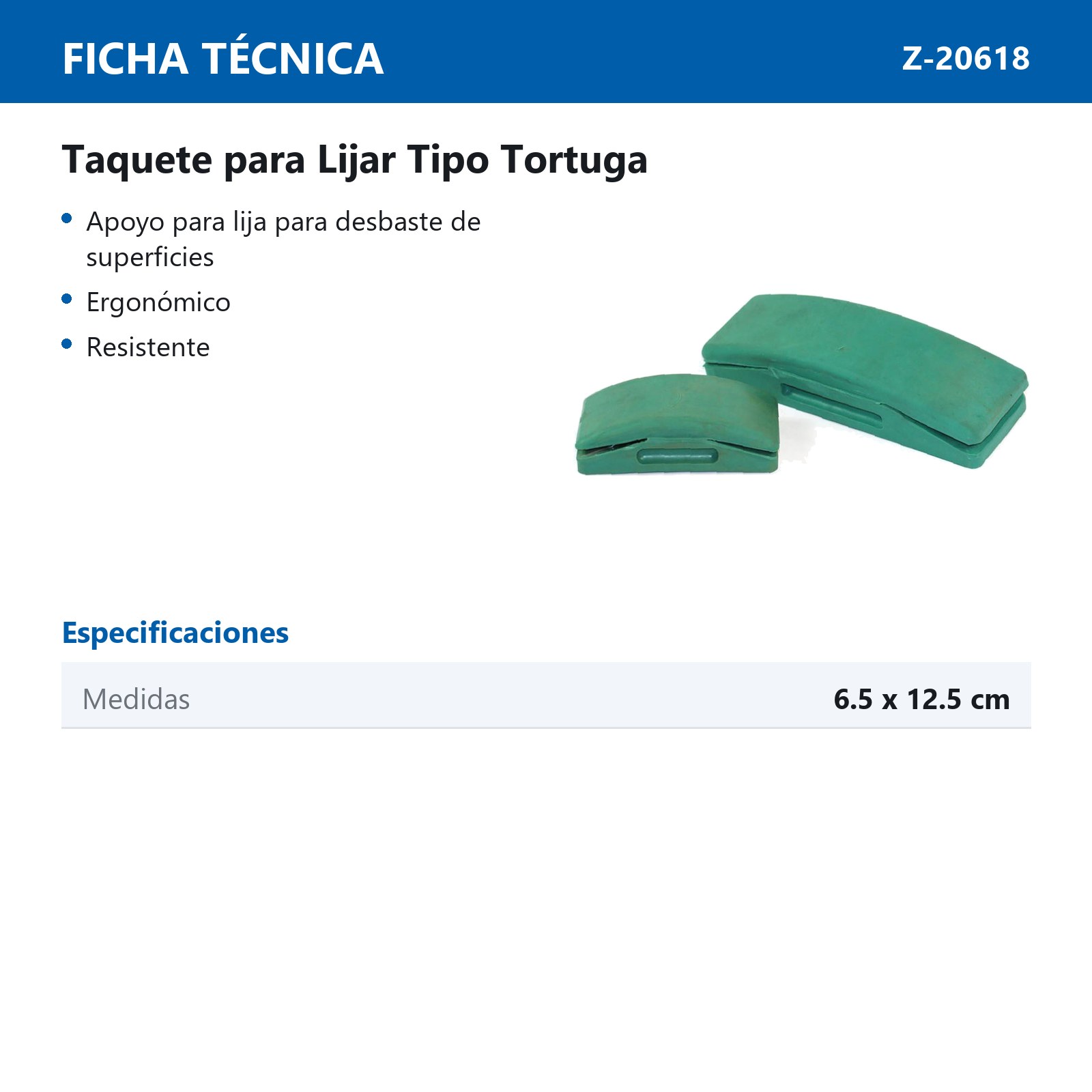 TAQUETE TORTUGA 12.5 x 6.5 - Imagen 2
