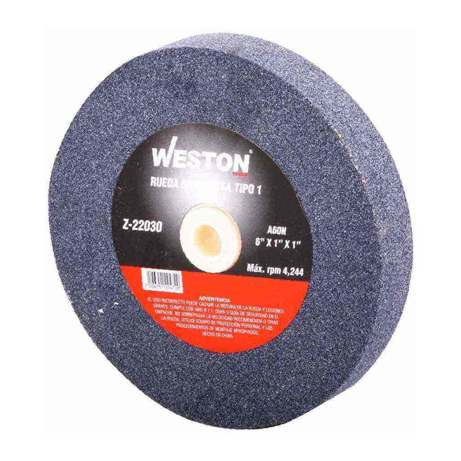 Rueda Abrasiva Gris Tipo 1 Weston 7" x 1" x 1" Grano A36