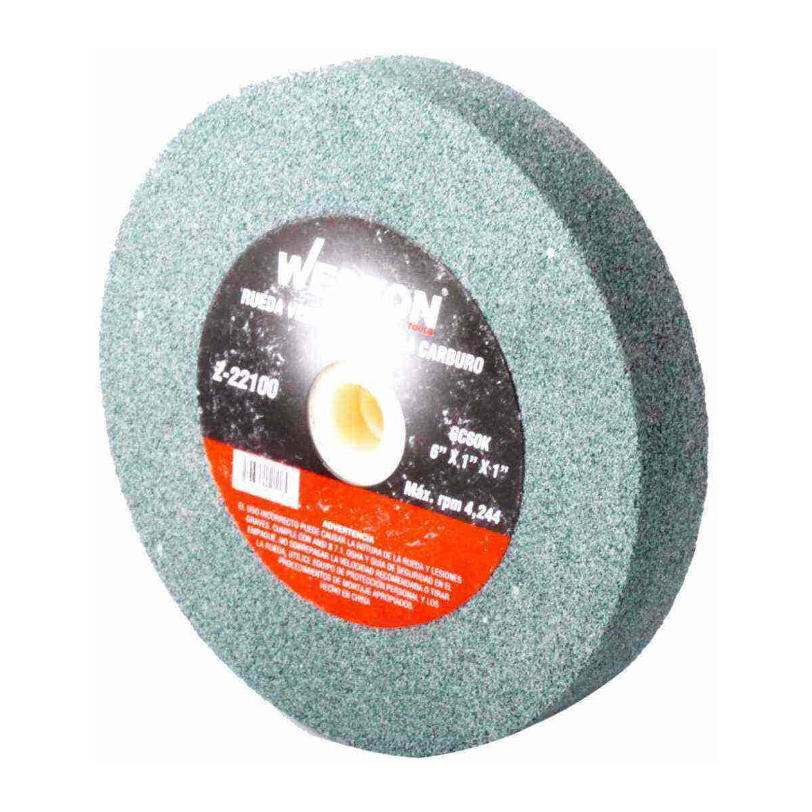 Rueda Abrasiva Verde Tipo 1 6" x 1" x 1" Grano 100 Weston