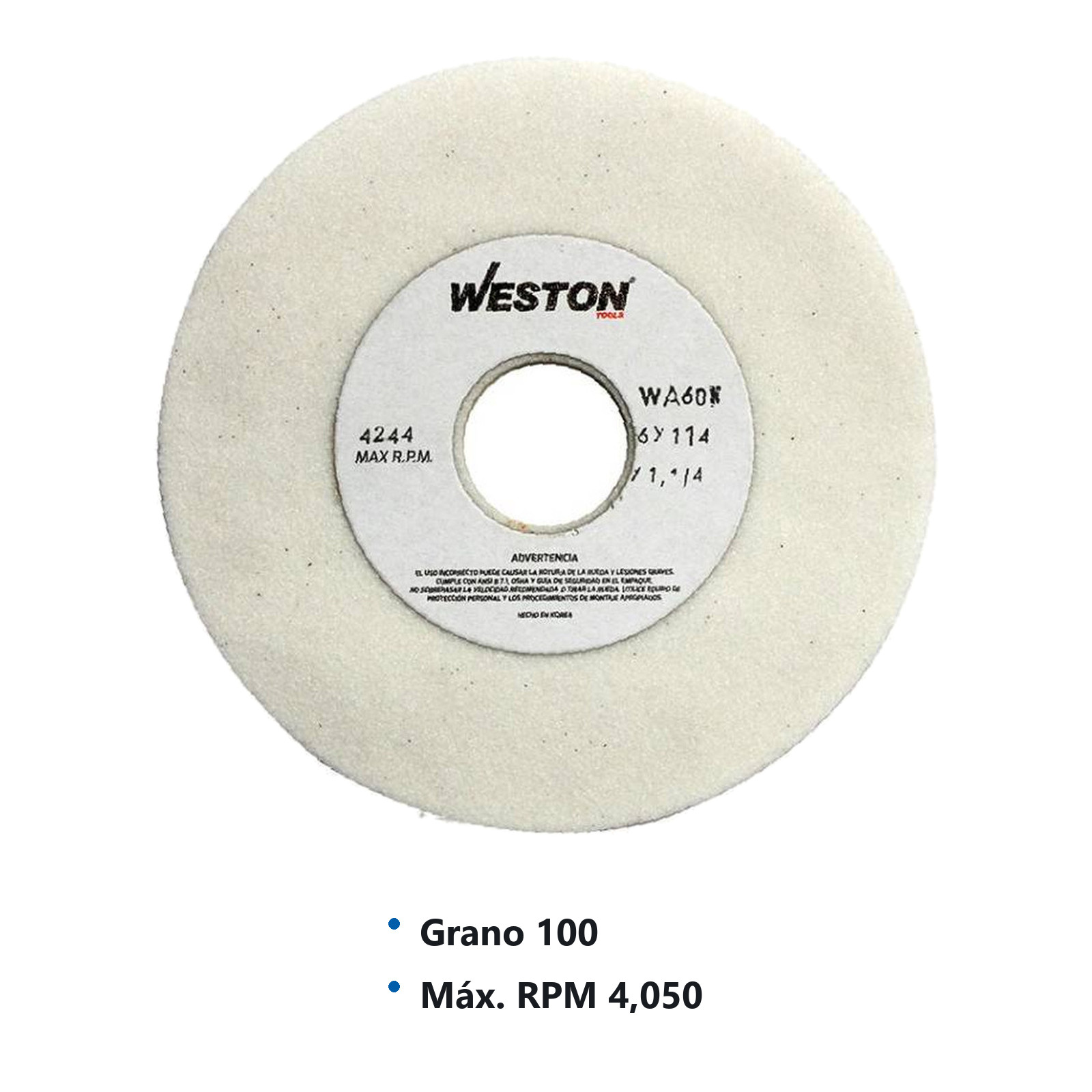 RUEDA BLANCA TIPO 1 7" X 1/2" X 1-1/4" WA100 - Imagen 2