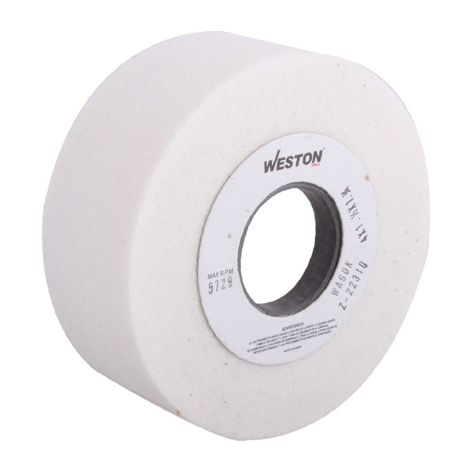 Rueda Taza Blanca Tipo 6 de 4 x 1-1/2" Grano WA80 Weston