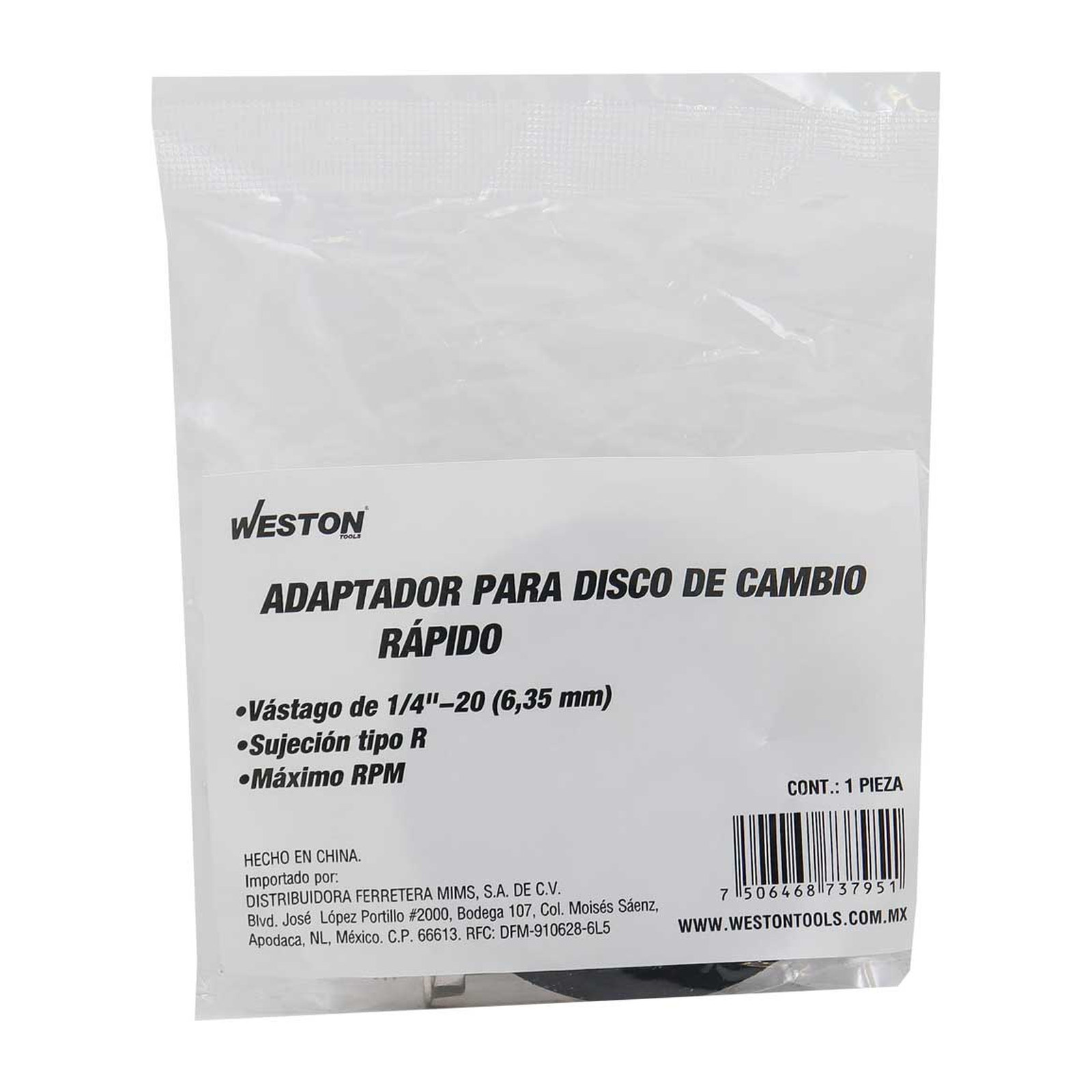 ADAPTADOR 2" P/DISCOS DE CAMBIO RAPIDO TIPO-R - Imagen 2