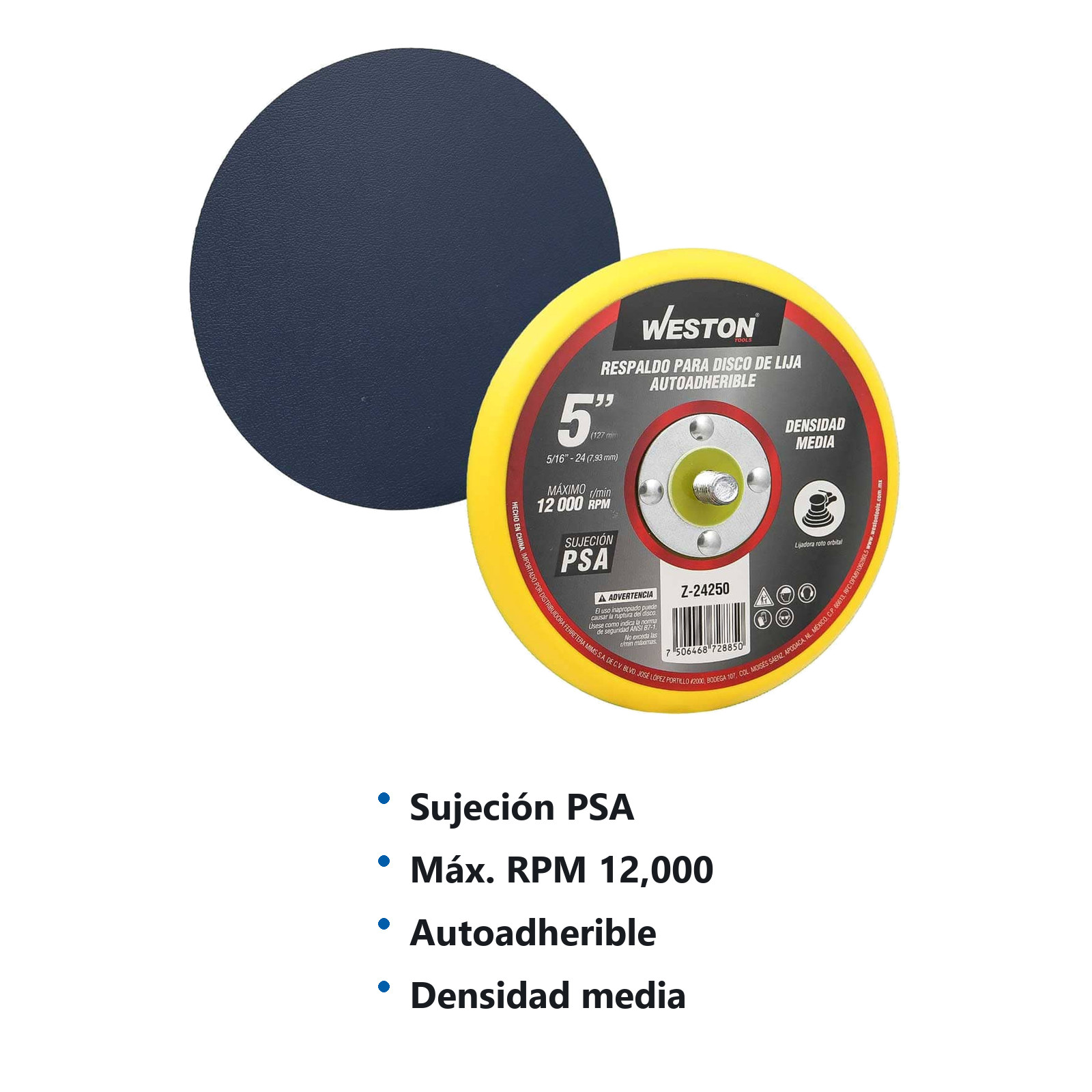 PAD ACCION DUAL 5" PSA ENT. 5/16"-24 - Imagen 2