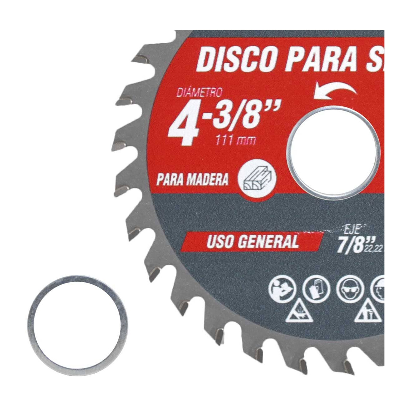 DISCO PARA SIERRA CIRCULAR P/MADERA 4-3/8'' X 7/8'' 30DT C/BUJE - Imagen 3
